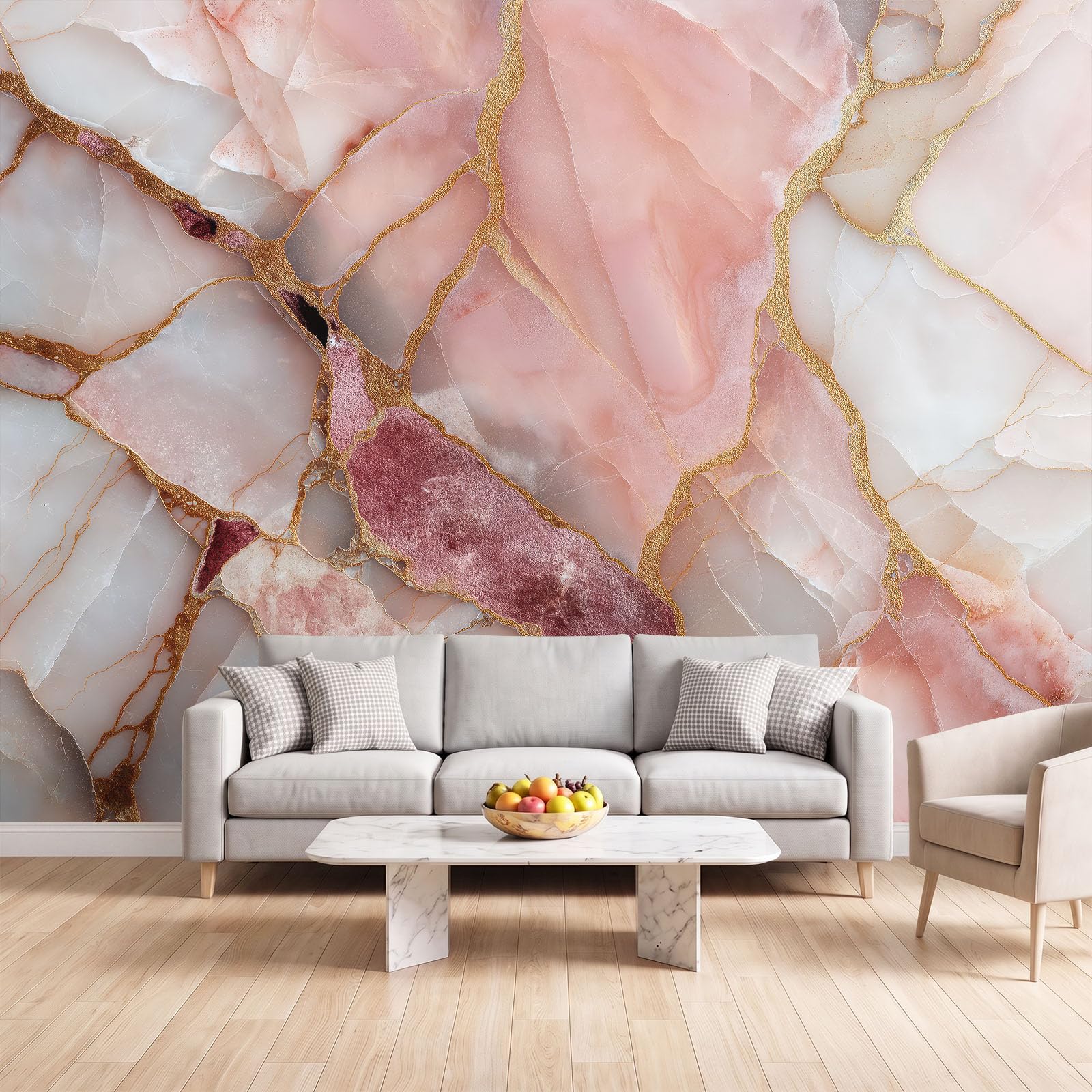 Fototapeta z różowego marmuru 300 x 210 cm