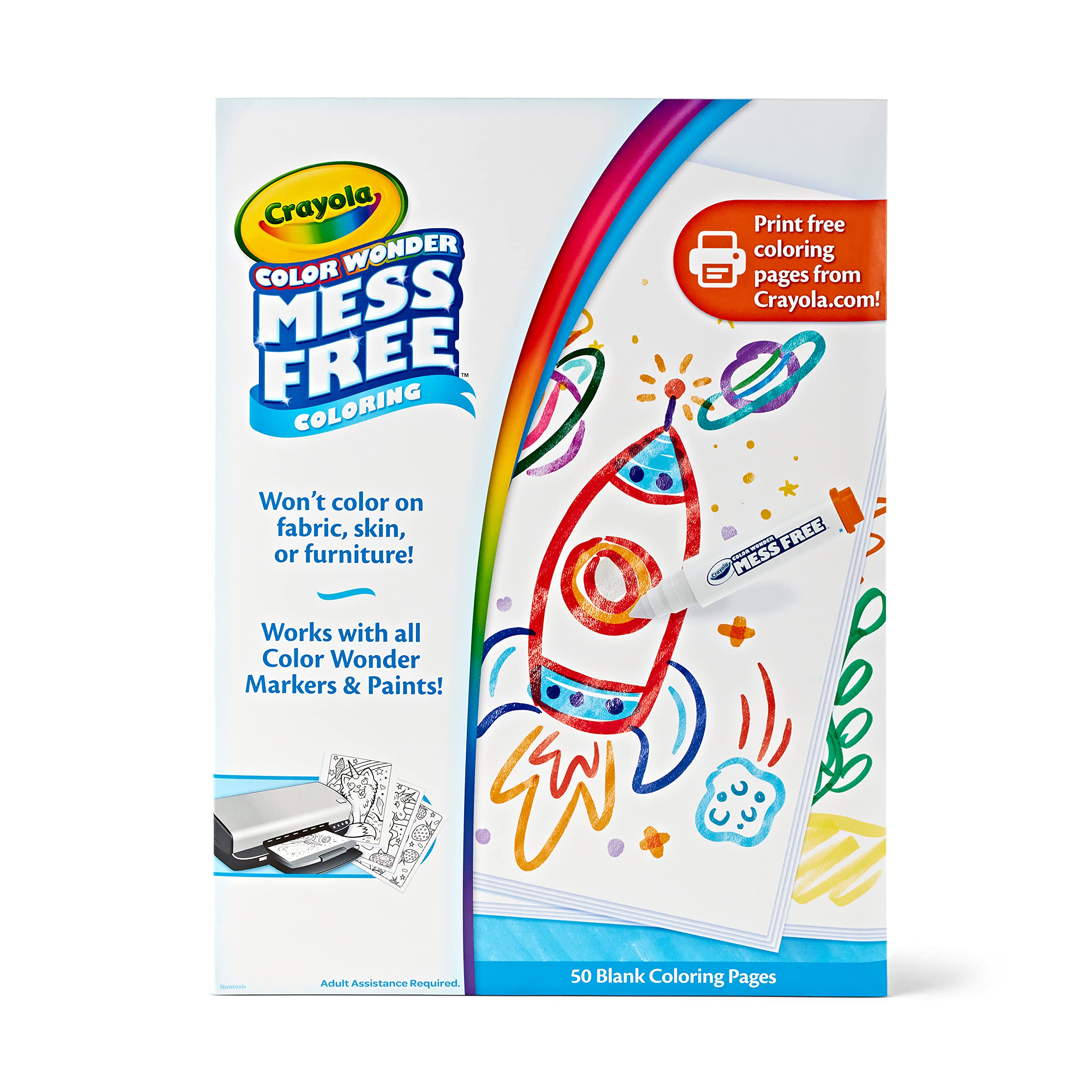 Crayola Wonder Blank Coloring Pages, 50 Count, 752840Crayola Wonder Blank Coloring Pages, 50 Count,…
