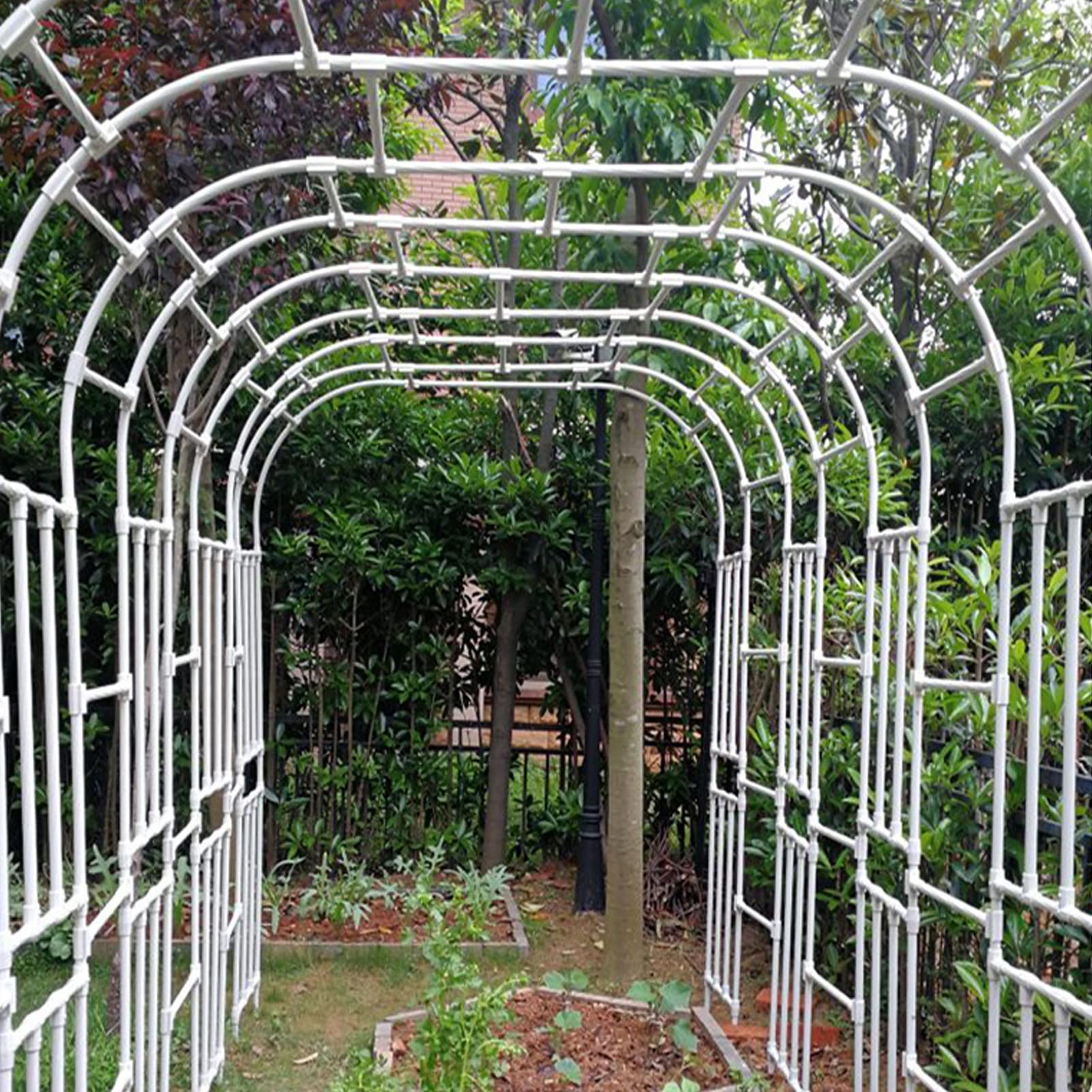 Grande arco per rose resistente alle intemperie per piante rampicanti, arco da giardino ad alte prestazioni, per interni ed esterni, prato, cortile, patio, portico, bianco, 250 cm