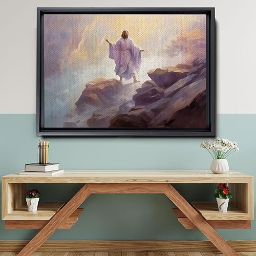 Vista 6 de Jesus Walking on Water, Modern Christian Wall Art, Ocean Landscape Painting, Jesus Walking on Beach