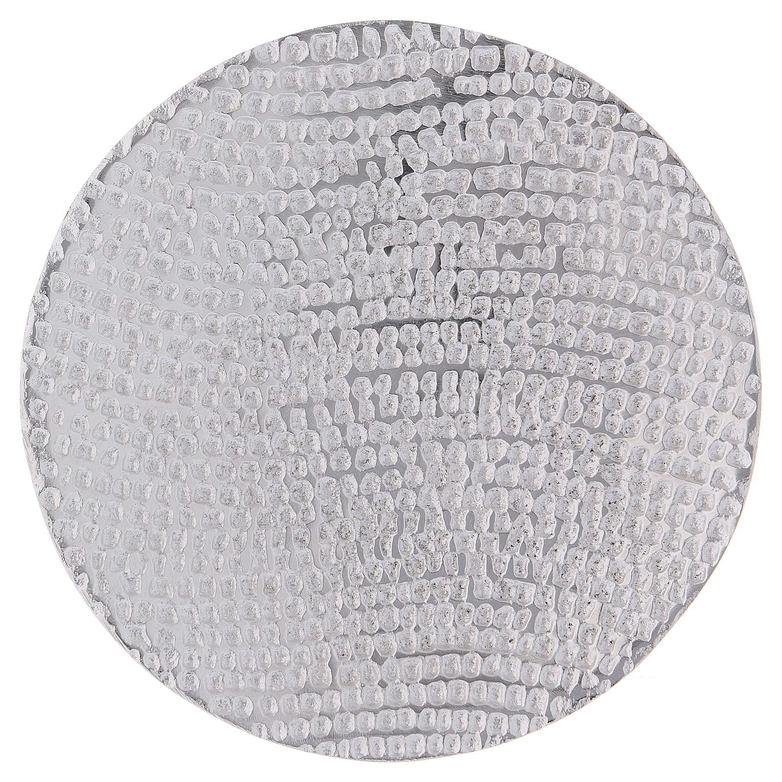 Candle Holder Plate in honeycombed Silver-Plated Aluminium 12 cm