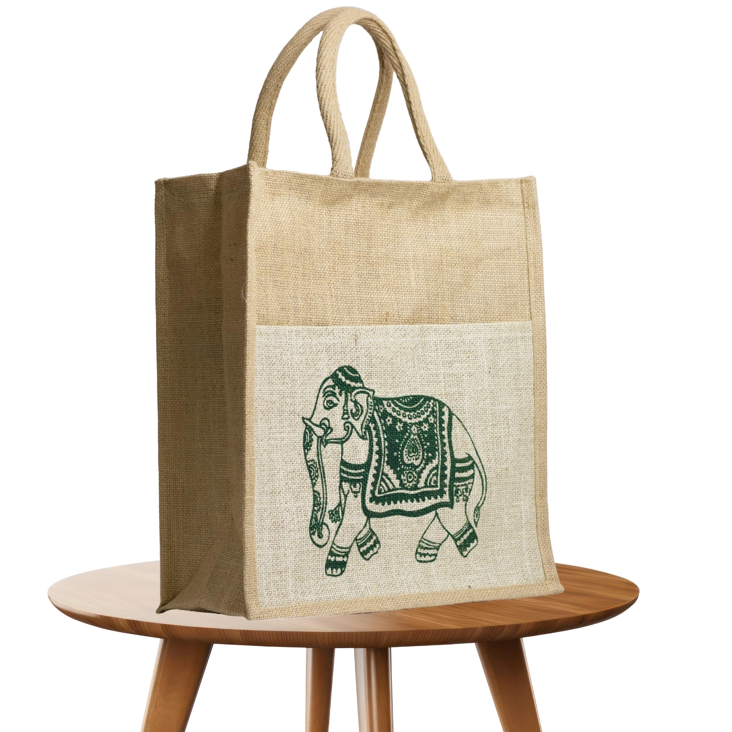 Anbali- Jute grocery shopping bag | Reusable bag for daily use | Eco friendly utility jute bag with zip | Jute carry bag for men and women