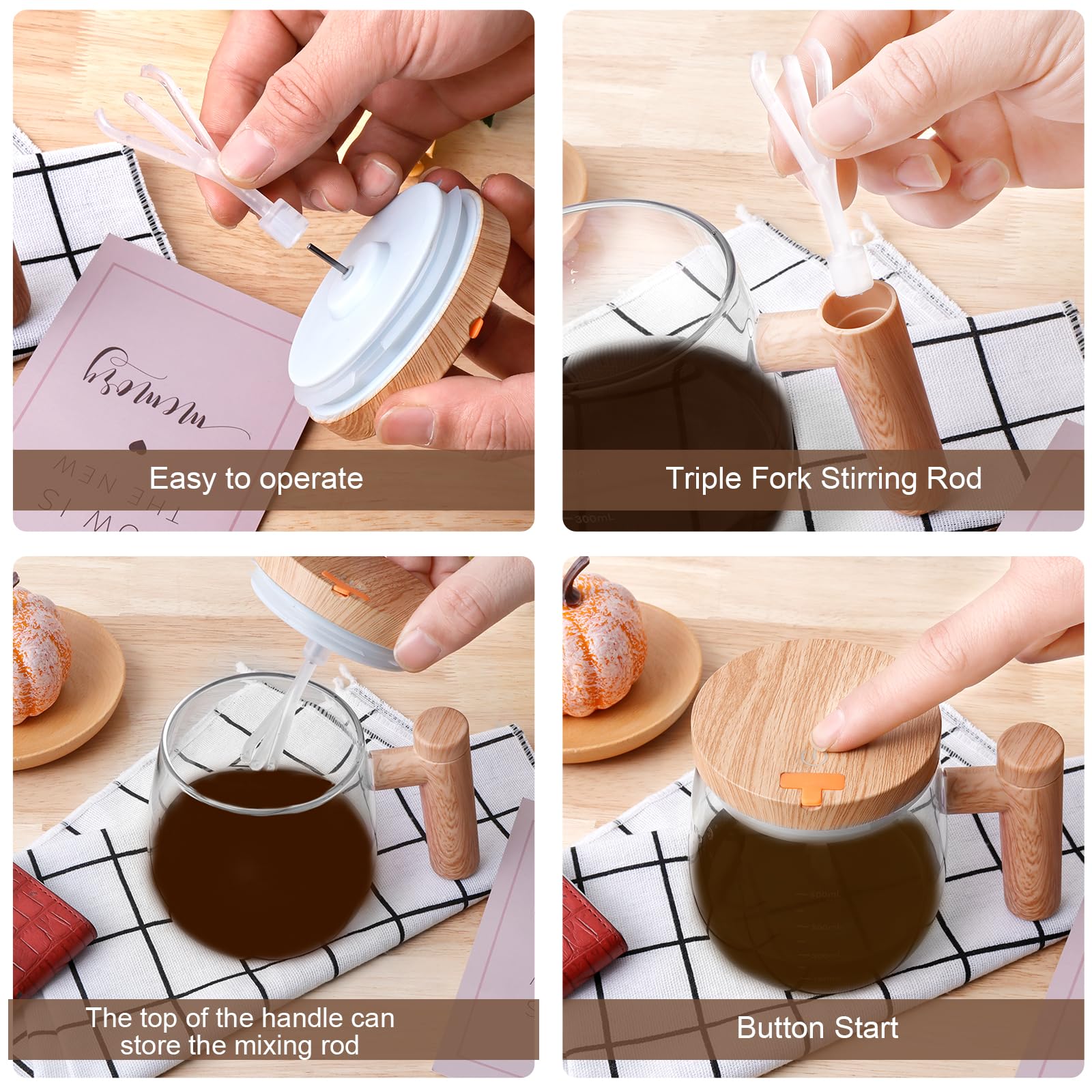 Tazza Automiscelante Super Mix 400ml - Mixer Integrato Per Caffè, Tè E Frullati, Vetro Resistente - Foto 10