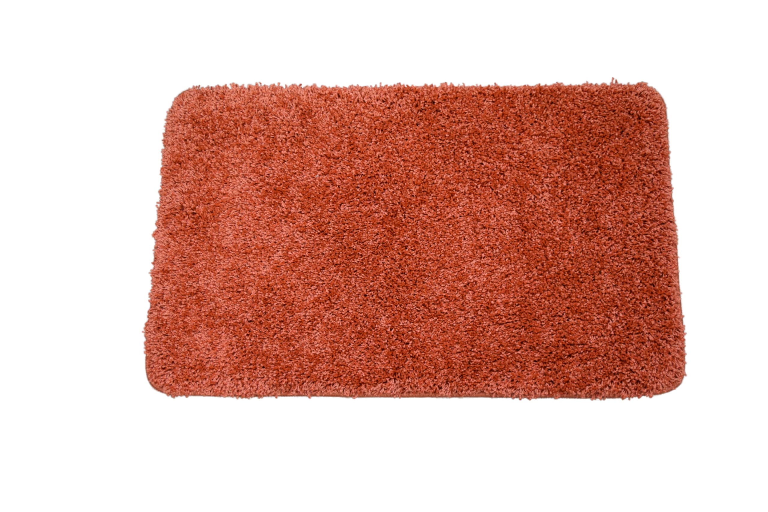 SrS Rugs® Non Slip Bath Mat - Super Soft Machine Washable Rug - Multiple Colours & Sizes (Orange, 80cm x 150cm) — image 1