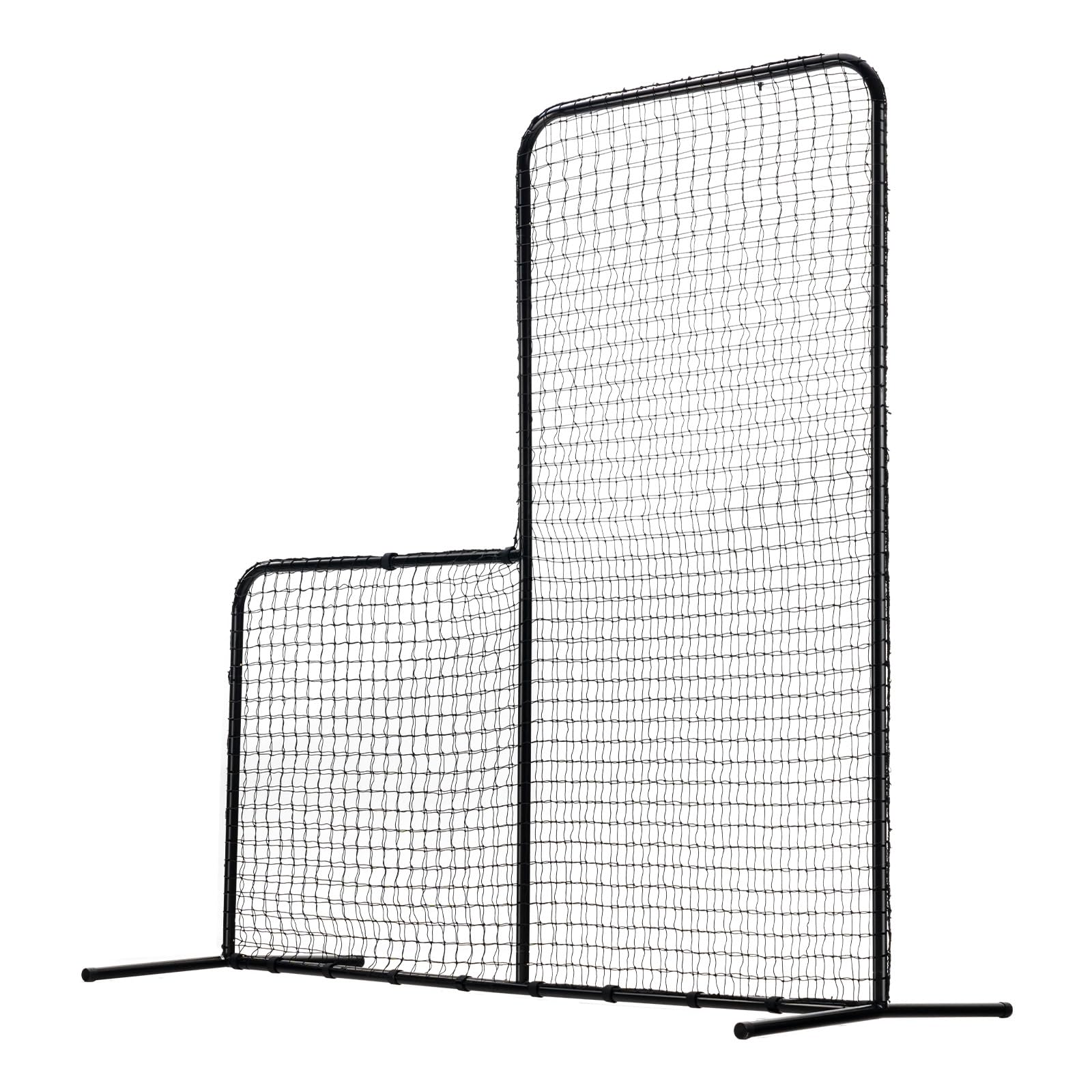 VEVOR Baseball L-Type Batting Cage Net 84" x 38" x 84" Safety Umbrella, Portable Baseball Softball Net with Carry Bag & Ground Stakes