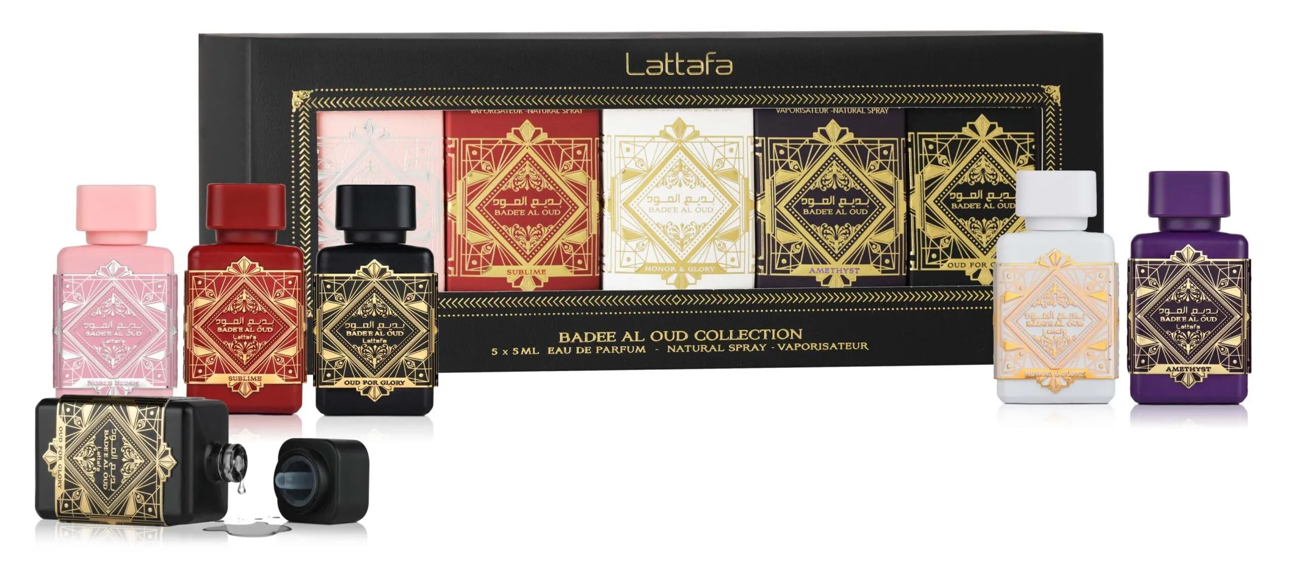 Lattafa Bade'e Al Oud Collection – 5 × 5 ml Eau de Parfum Gift Set