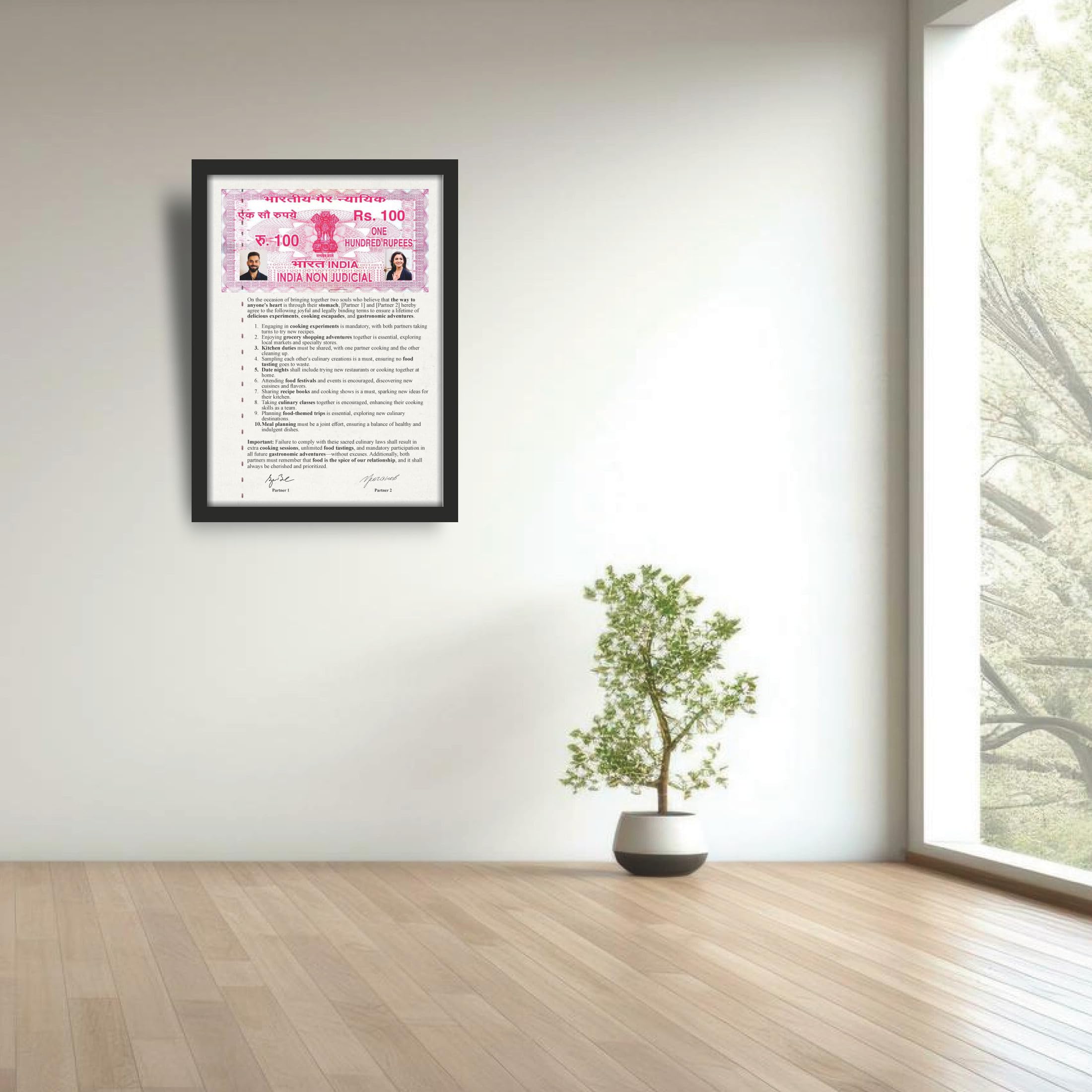 Culinary Adventurer Couple Relationship Contract Photo Frame…
