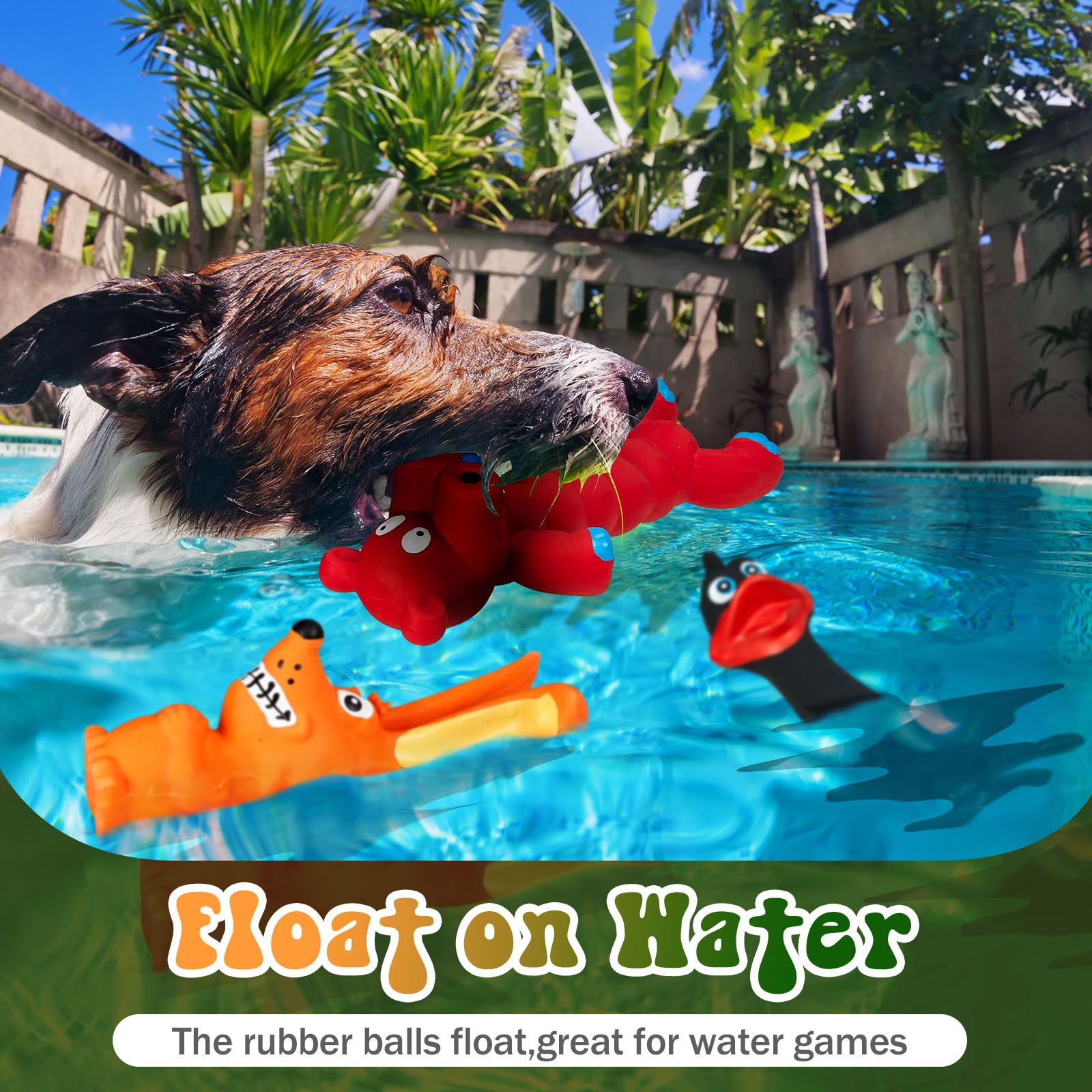 Wettarn Quietschendes Latex-Hundespielzeug, 17,8 cm, weiches Gummi, Kauspielzeug, stehend, Welpen, Apportieren, interaktives Spielspielzeug, verschiedene Tier-Spielzeuge für kleine, mittelgroße und