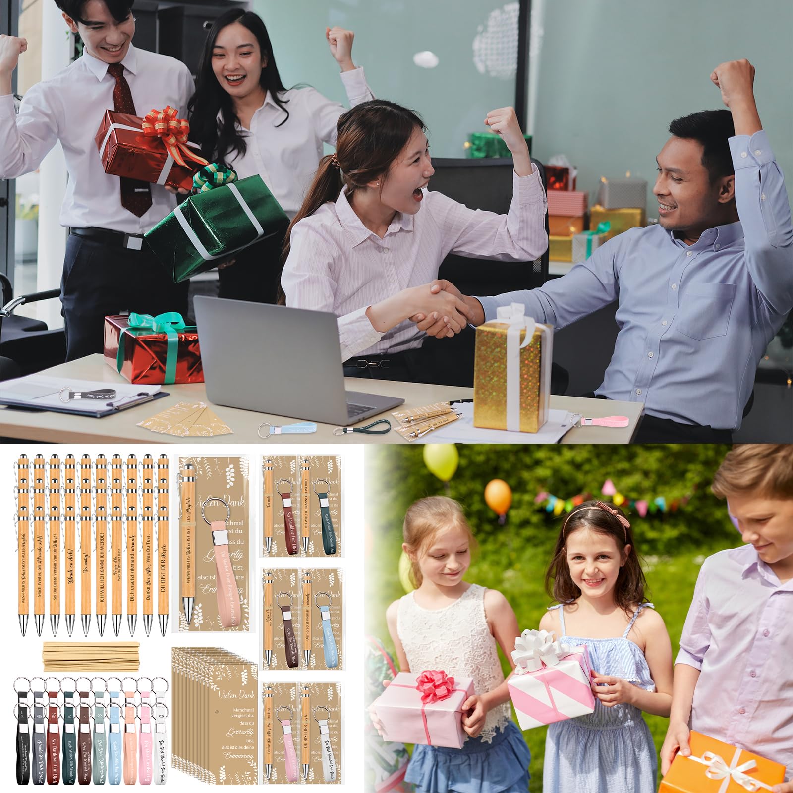 30 Sets Motivation Geschenk mit Inspirierender Kugelschreiber Silikon Schlüsselanhänger und Motivationskarten Dankeschön Geschenke Abschiedsgeschenk für Kollegen Mitarbeiter Team Lehrer Schüler