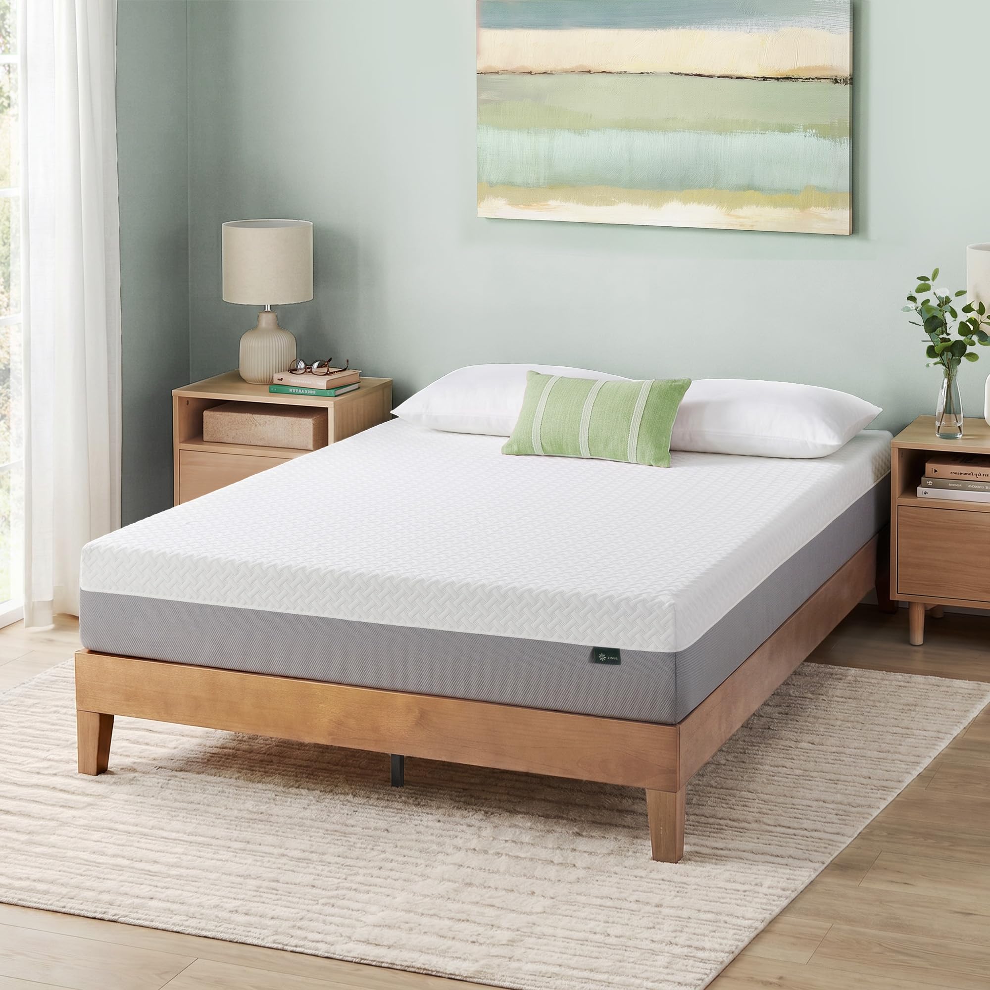 Photo 1 of Zinus 8 Inch Green Tea Essential Memory Foam Mattress [New Version], Queen, Fiberglass Free, Medium Feel, Breathable Airflow Memory Foam, Certified Safe Foams & Fabric, Mattress in A Box