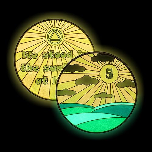 Miniatura 9 de Chip de sobriedad de 6 años, símbolo de afirmación de regalo de recuperación de monedas AA Sunlight of The Spirit, medallón chapado en oro que