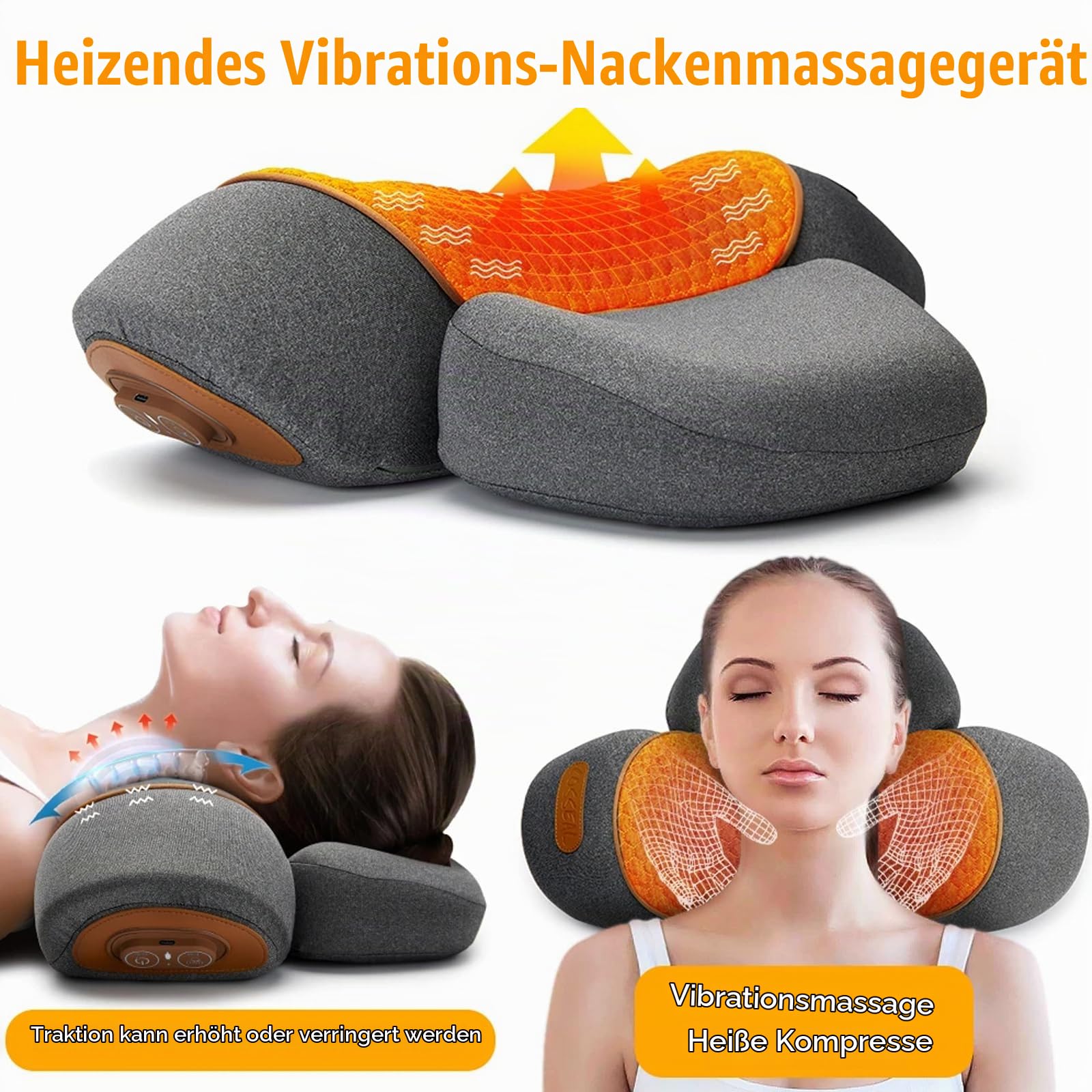 Generisch Ergonomisches Nackenkissenn,Memory Foam Nackenkissen,Nackenkissen zur Entspannung,Nackenkissenfür Büro,Relaxkissen Nacken,Nackenstützkissen ergonomisch,Passive Nackenstütze,Grau