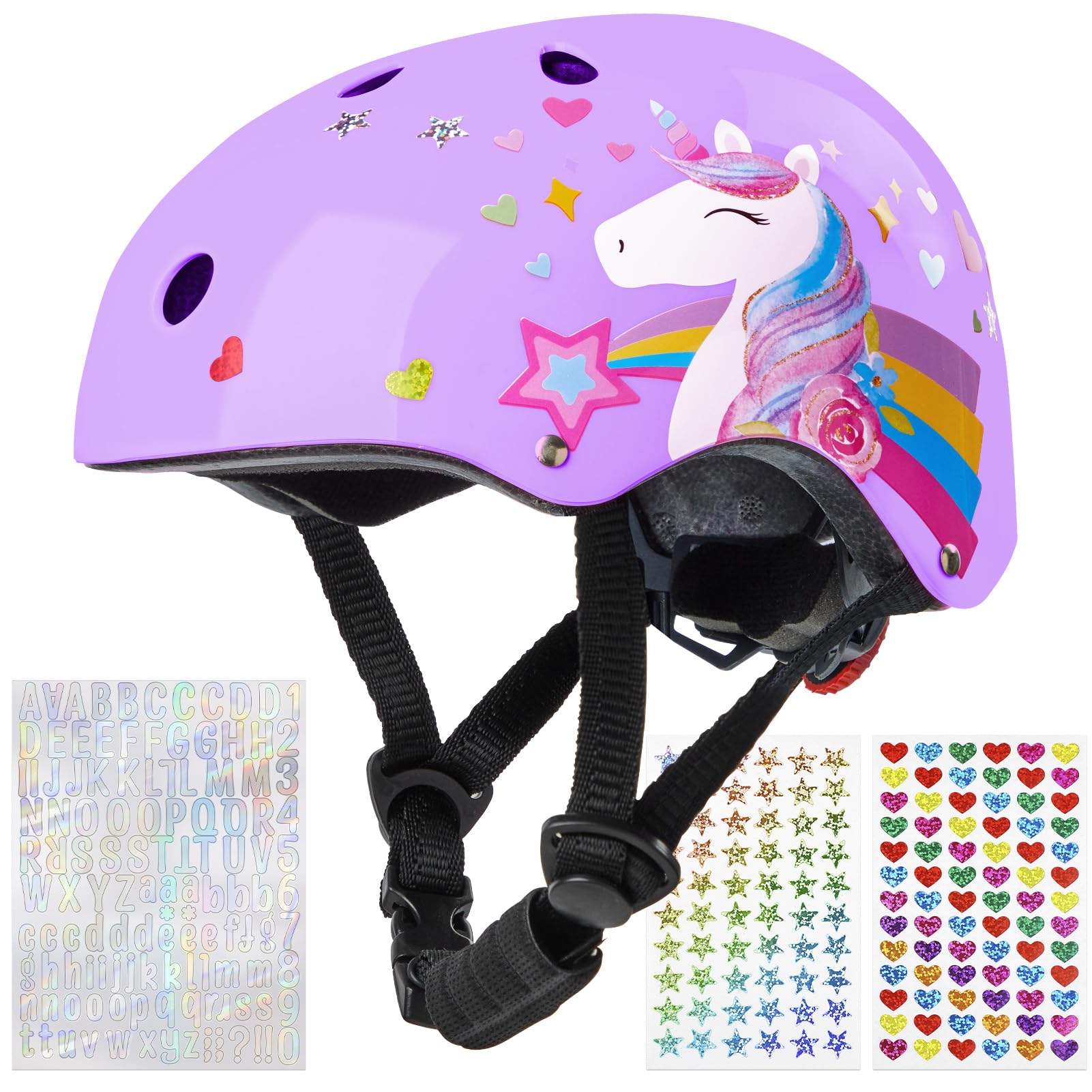 Kids Bike Helmet,Unicorn Castle Toddler Helmet Adjustable Skateboard Helmet Age 3-8 Years Cycling Skateboard Inline Skating Scooter