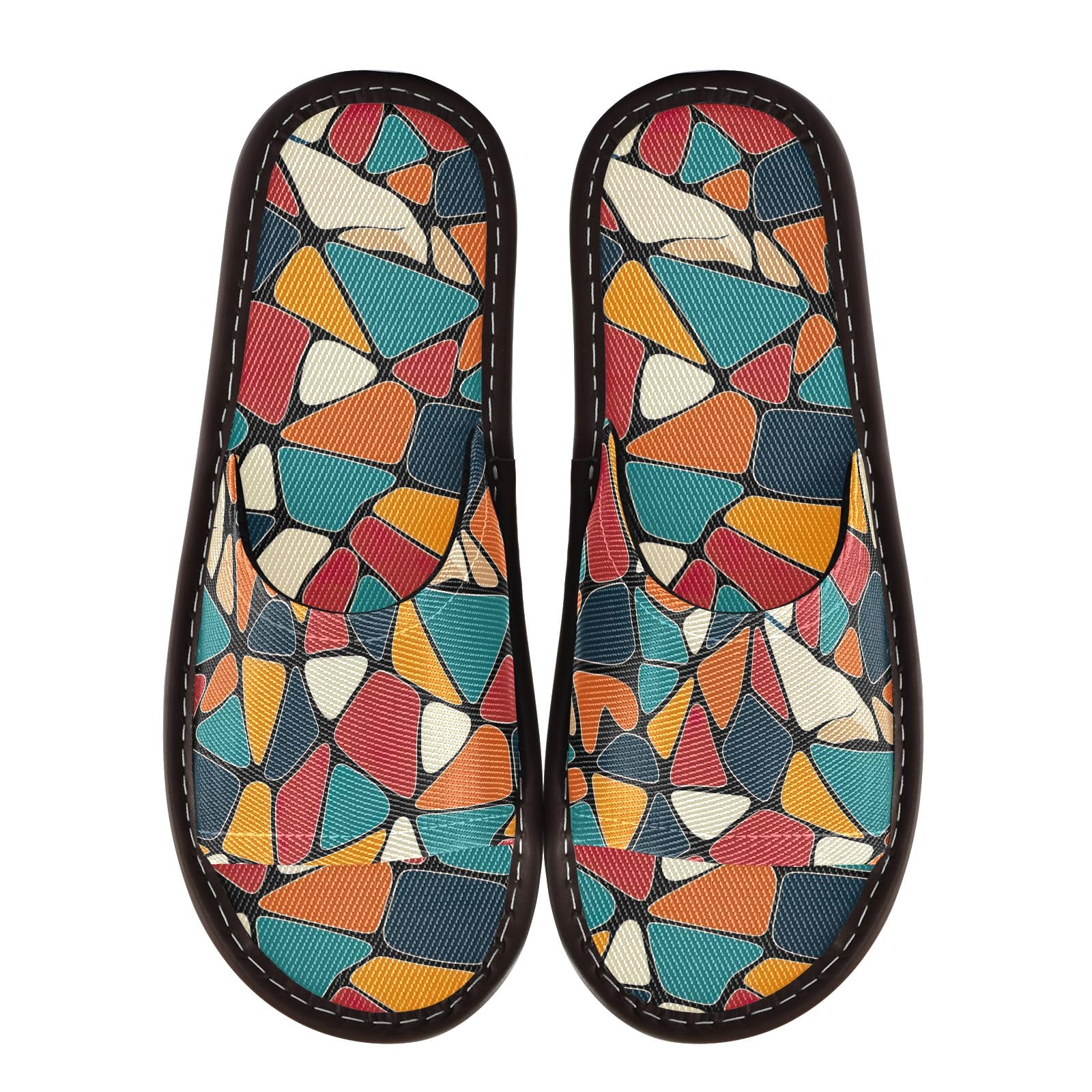 CHIFIGNO Spa Shoes for Travel with Non-slip Sole, Summer House Slippers for Women and Men Size 5.5-6