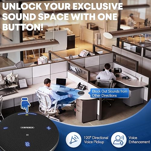 Miniatura 2 de Altavoz M4 Pro, micrófono de conferencia con captación de voz direccional, captación de voz mejorada, transcripción AI, reducción de ruido AI, USB