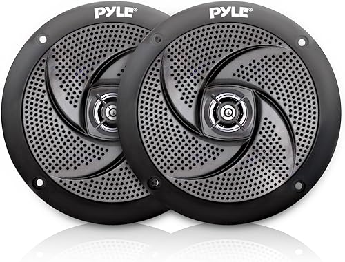 SereneLife Pyle - Altavoces marinos impermeables de perfil bajo, 100 W, 4 pulgadas, 2 vías, 1 par, estilo delgado, impermeable y resistente a la