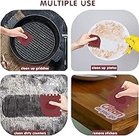 Vista 7 de TMEDW Raspador de plástico, herramienta raspadora de hierro fundido, raspador de cocina para limpiar sartenes, sartenes y planchas, imán integrado