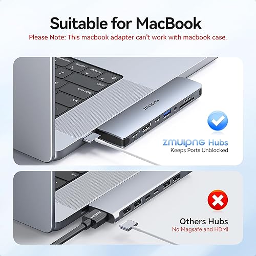 Miniatura 3 de Adaptador de concentrador USB C para MacBook Pro Air 2022 2021 2020 2019 Estación de acoplamiento para MacBook M1 M2 USB C a HDMI Mac Accesorios