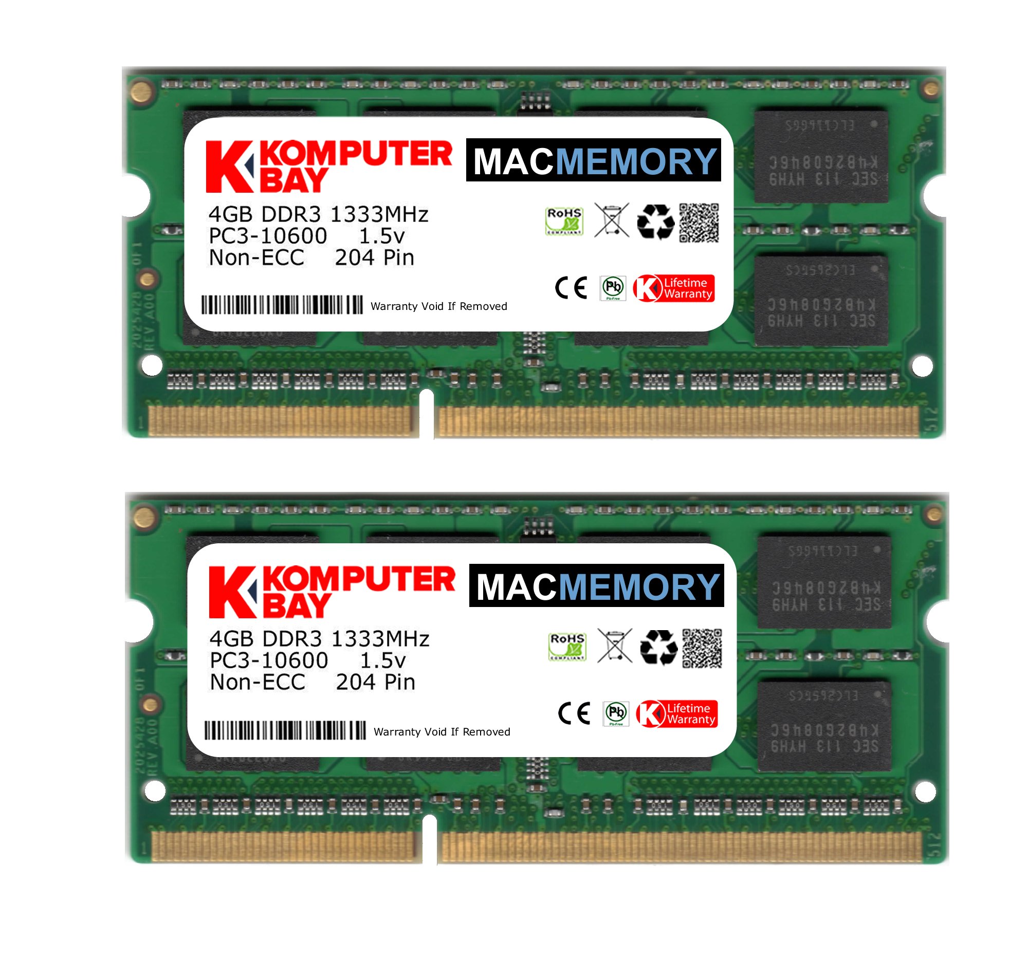 Komputerbay MACMEMORY 8GB (2x 4GB) DDR3 PC3-10600 1333MHz SODIMM