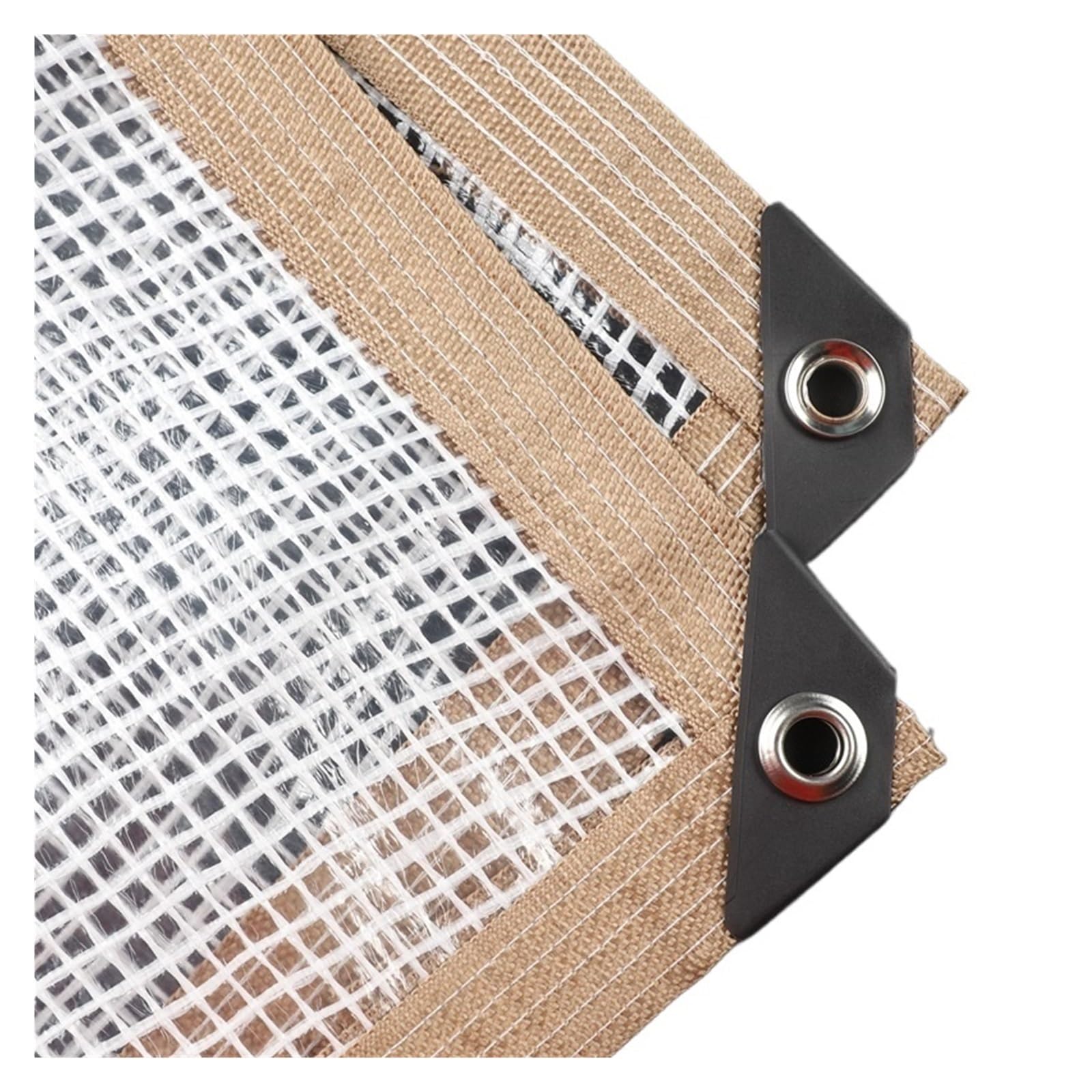 Chenghw Brown Edge Thickness 0.3Mm Mesh Tarpaulin Transparent Rainproof Cloth Garden Succulent Plants Keep Warm Cover Outdoor Pergola Tarp Curtain(1X4m)