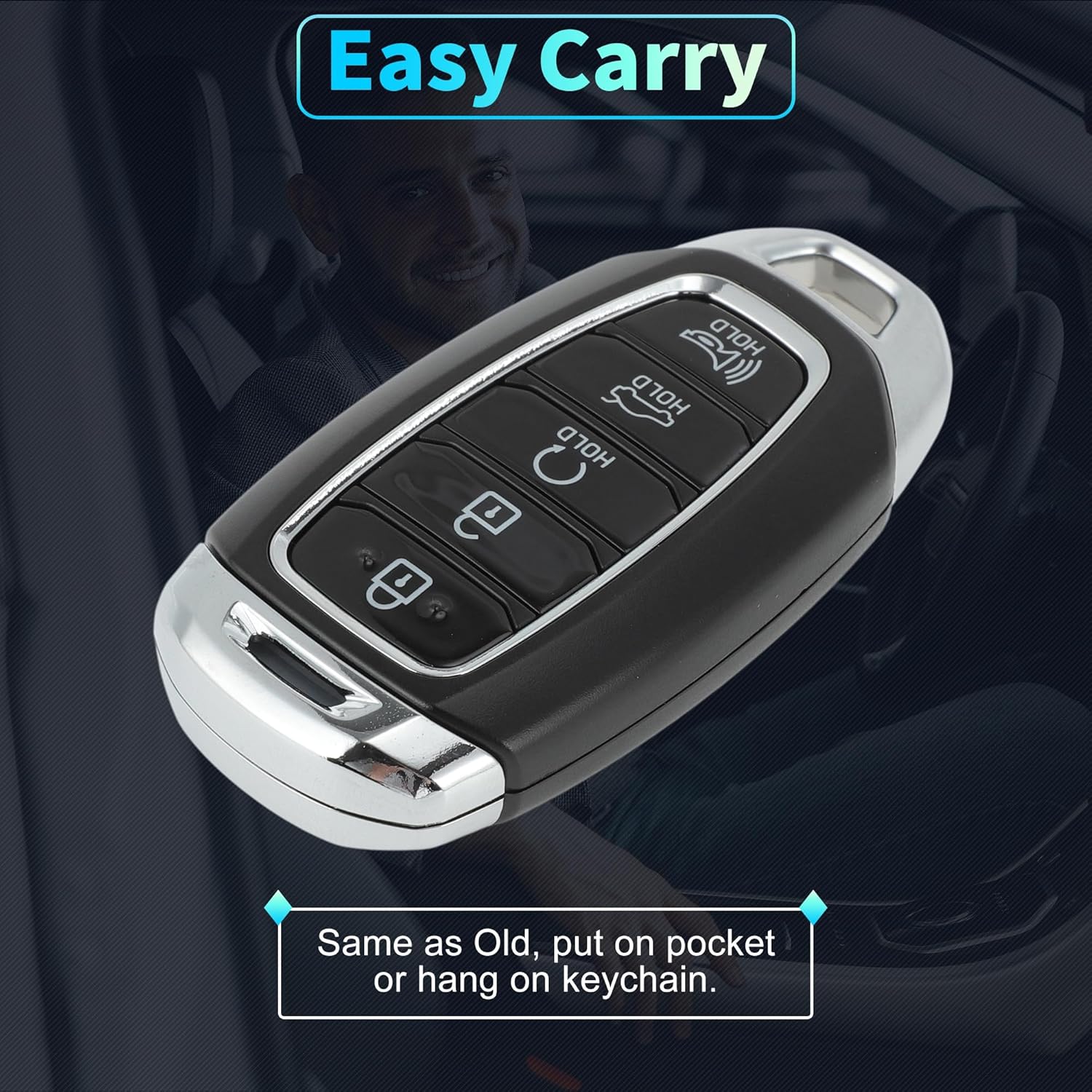 X AUTOHAUX NYOMBEC5FOB2004 434MHz Replacement Keyless Entry Remote for Smart Key Fob for Hyundai Elantra Hybrid 2020-2023 No.95440-AA000 5Buttons 2Pcs