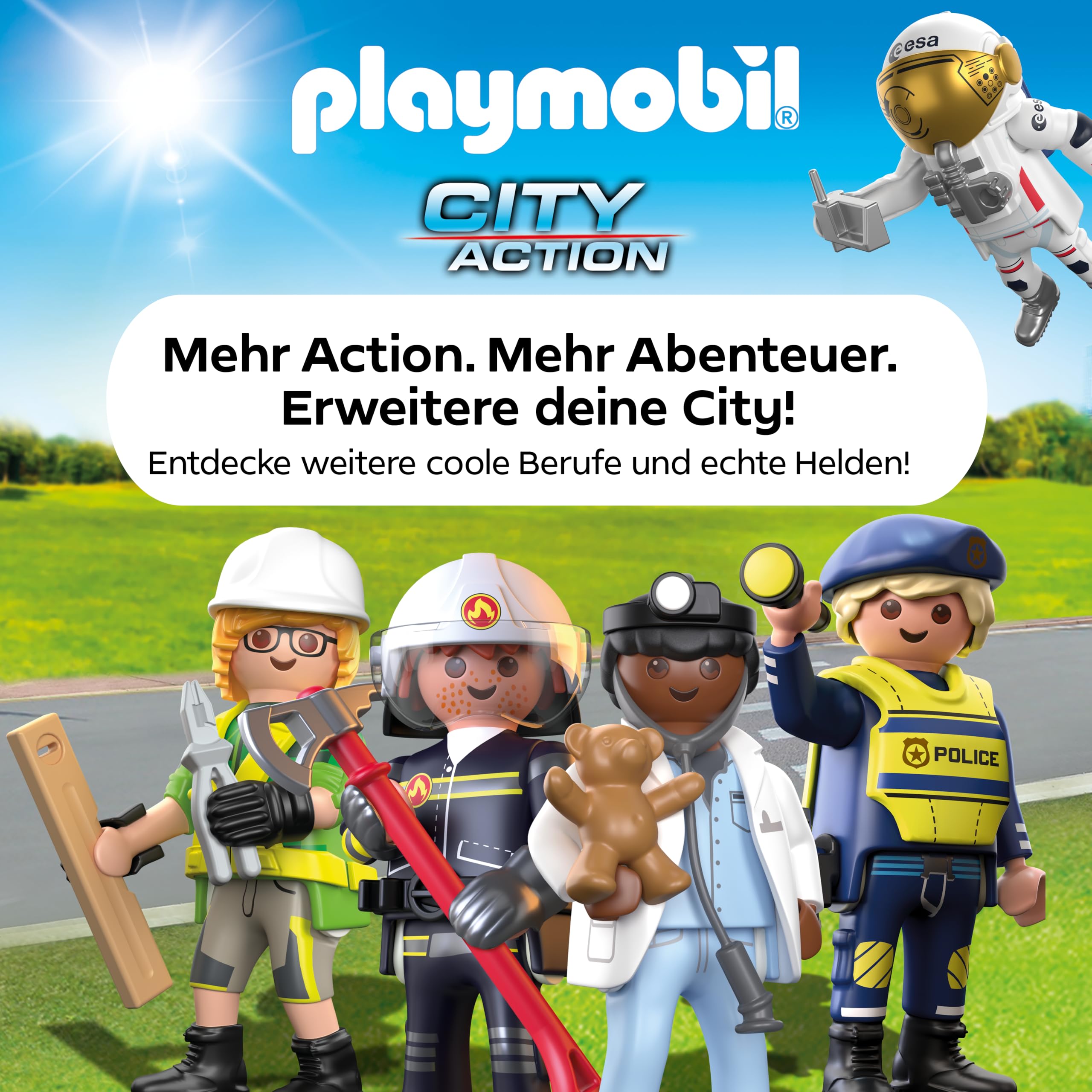 PLAYMOBIL Space ESA Mars-Forschungsrakete Modulare Rakete mit Startrampe und 2 Astronauten Weltraum Spielzeug Set 72011