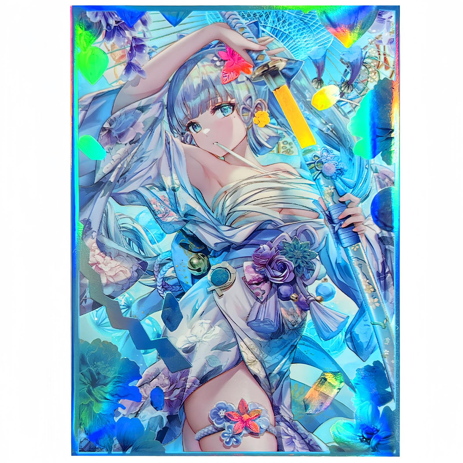 Amazon.com: 50 PCS Holographic Anime Card Sleeves for MTG Top Loading  Trading Card Sleeves Deck Protector for PTCG Game Cards 67×92mm(Kamisato  Ayaka) : Toys & Games