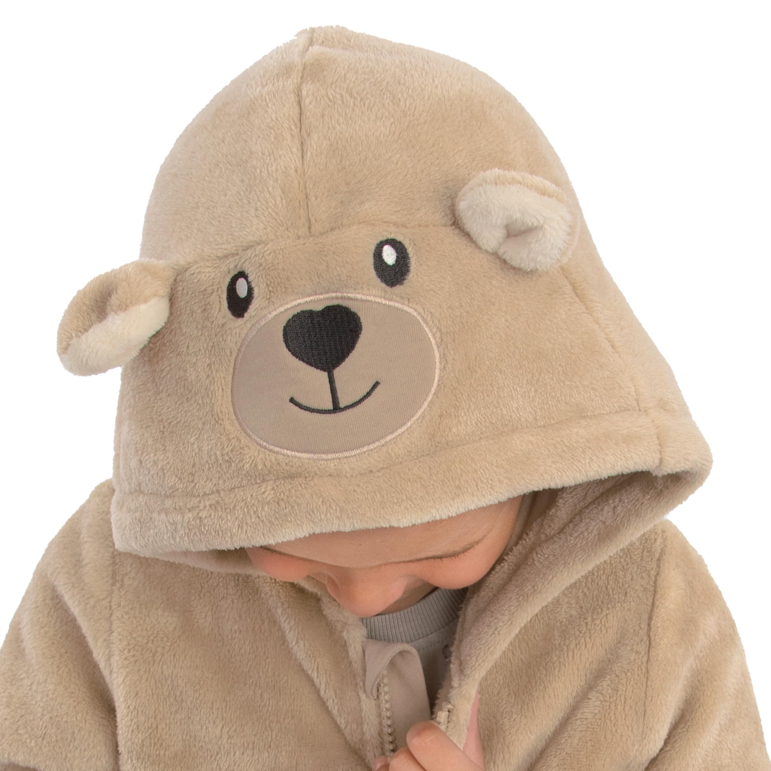 Harry Bear Pijama Enterizo Infantil con Capucha Oso Conejo, Dinosaurio En Forro Polar Suave con Cremallera Pijama Todo En Uno