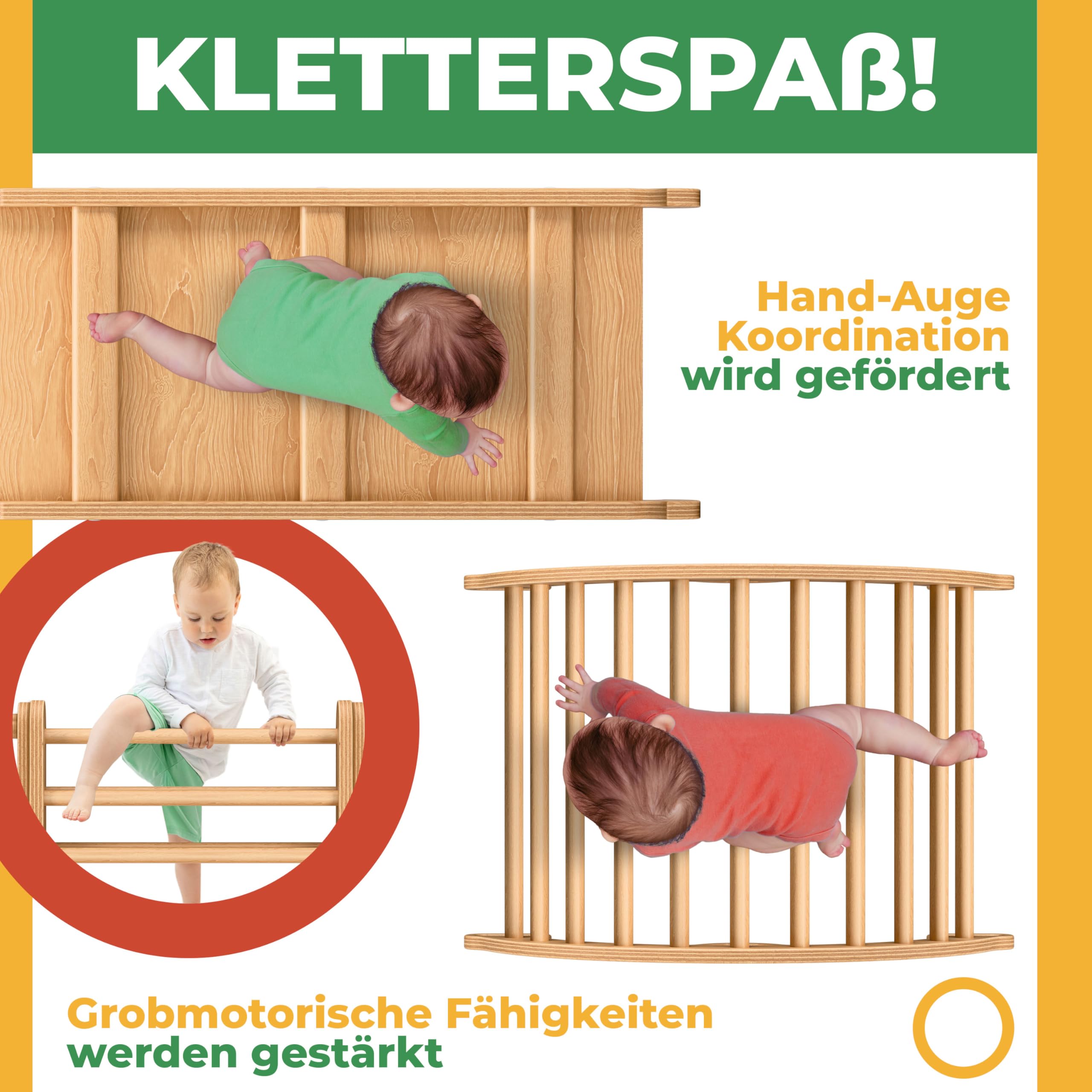 Kidiz Montessori Set di gioco 7 in 1 arrampicata scivolo triangolo legno cuscino lavagna orologio didattico
