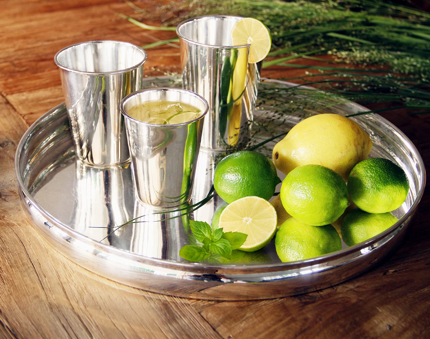 Vaso de diseño bañado en plata, con grabado personalizado, taza gourmet (altura: 11,5 cm (grabado hasta 20 caracteres)