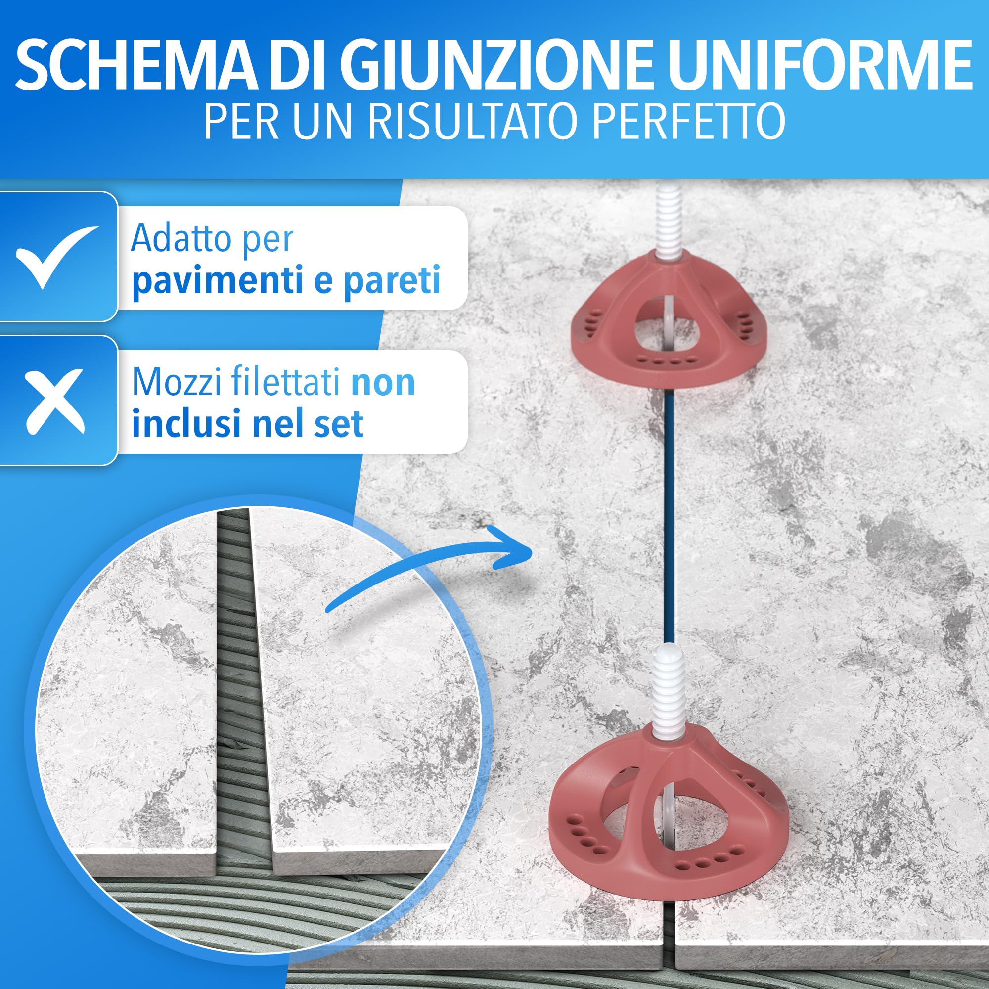 LAINFELD Sistema di livellamento delle piastrelle, larghezza delle fughe di 3 mm, distanziatore per la posa delle piastrelle, strumento per piastrelle a croce 3 mm