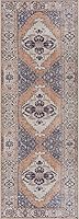 Vista 50 de Bloom Rugs Alfombra de pasillo lavable antideslizante de 7 pies – Beige/Gris Camino tradicional para entrada, pasillo, baño y cocina