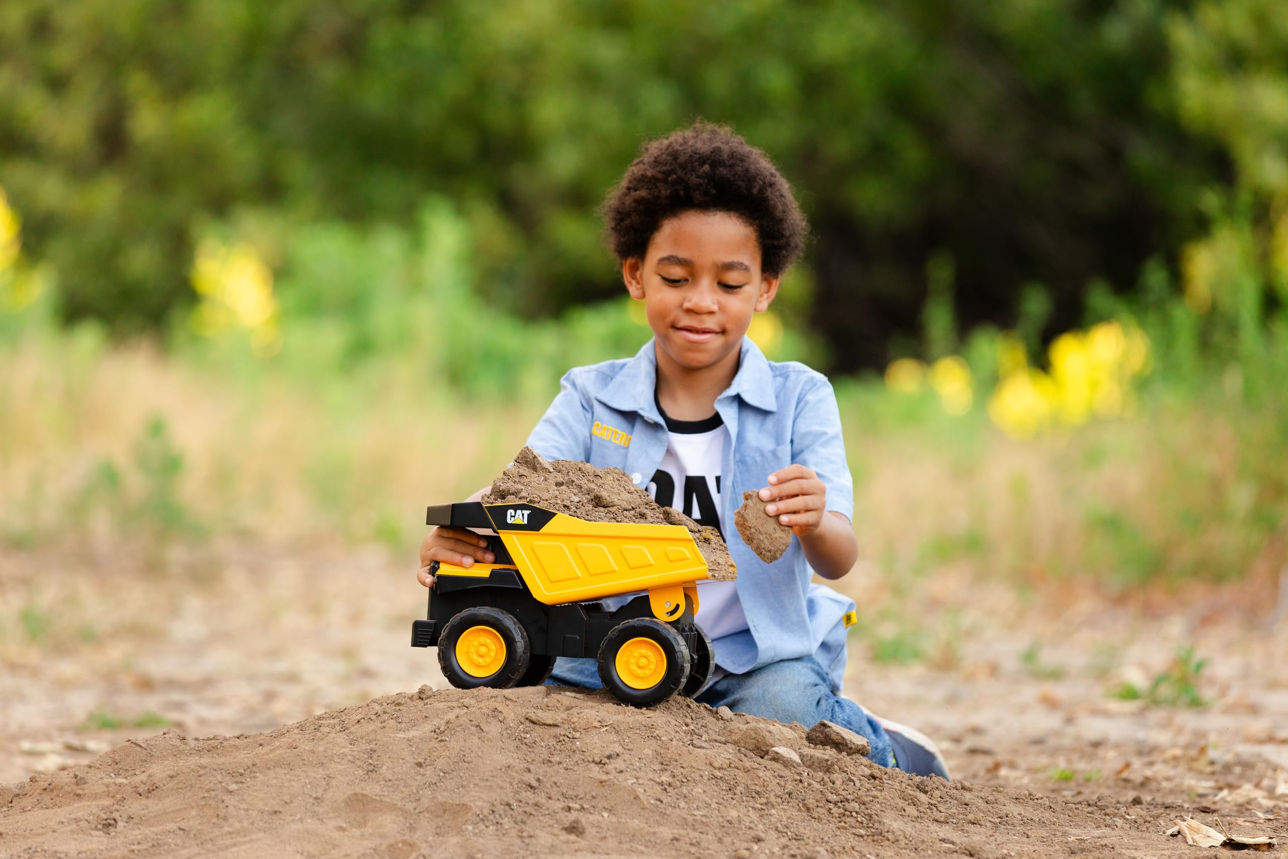 CAT Construction, Compact Steel Max Dump Truck 12" - Heavy Duty Steel Construction Toy with Realistic Working Dump Bed – Durable Vehicle for Indoor & Outdoor Play – Ages 3+