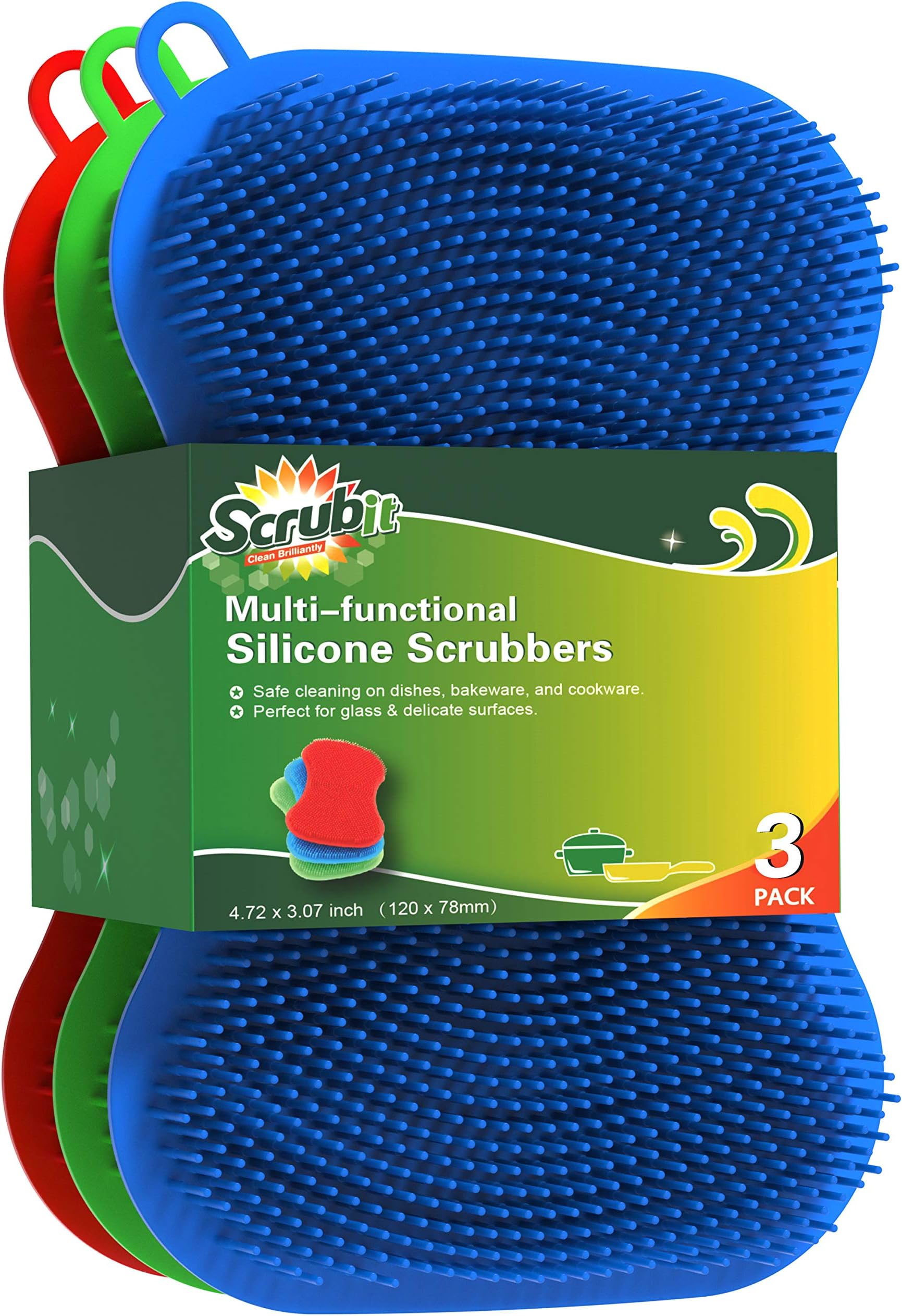 Silicone Scrubbing Pad Sponges by SCRUBIT Real Silicon