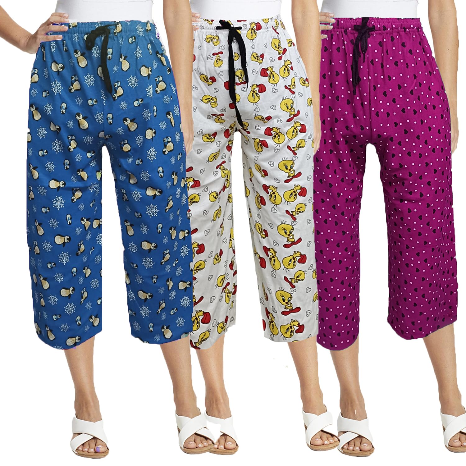 Women 3/4 th Night Wear Capri-image-23