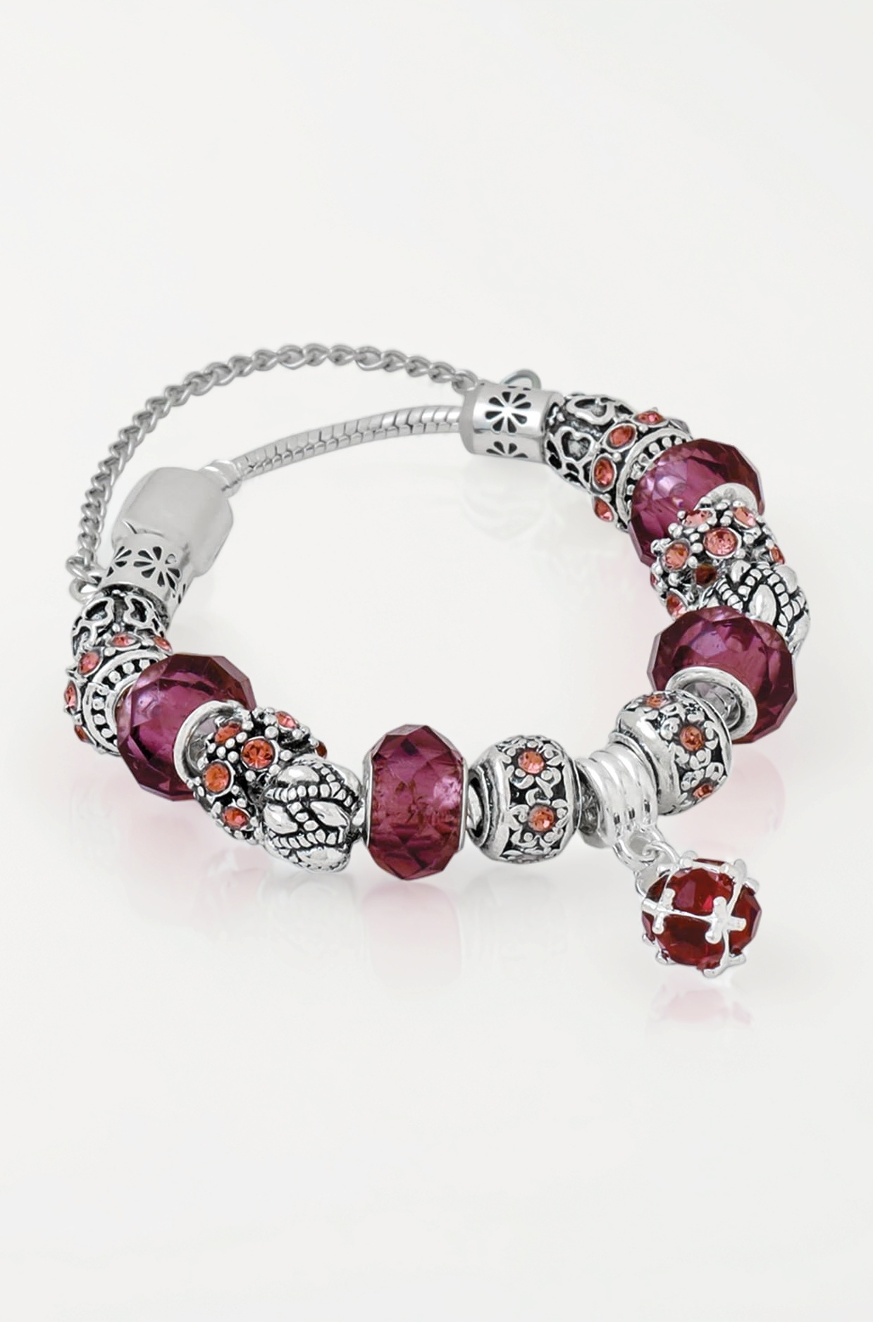 Bracelet for Women and Girls Crystal Pandora Bracelets for Women | Silver Rosegold Plated Crystal Pandora Charm Bracelet | Anniversary Gift for Wife Valentine Gift for Girls