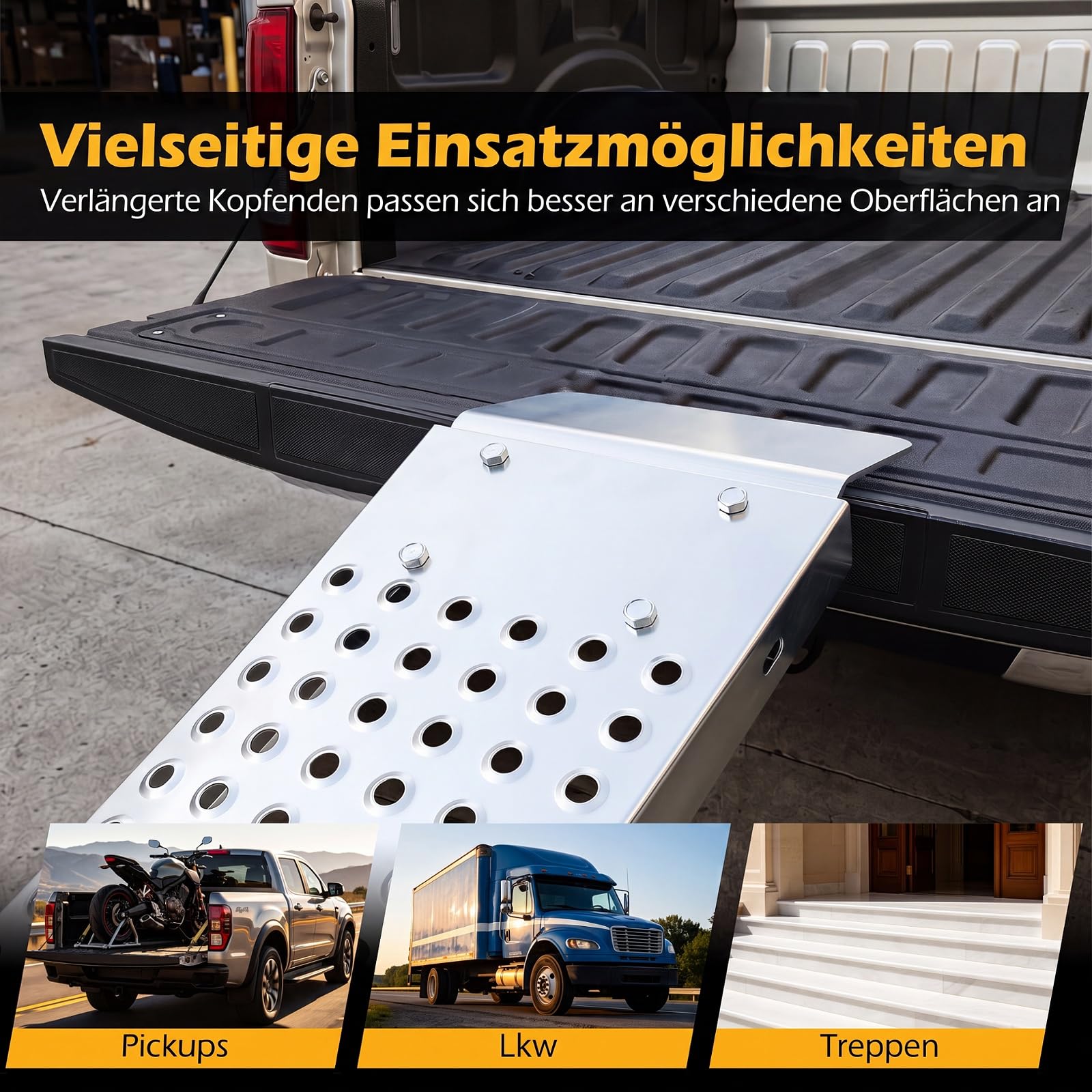 COSTWAY Auffahrrampe 2 Stück klappbar, Laderampe bis 400 kg belastbar