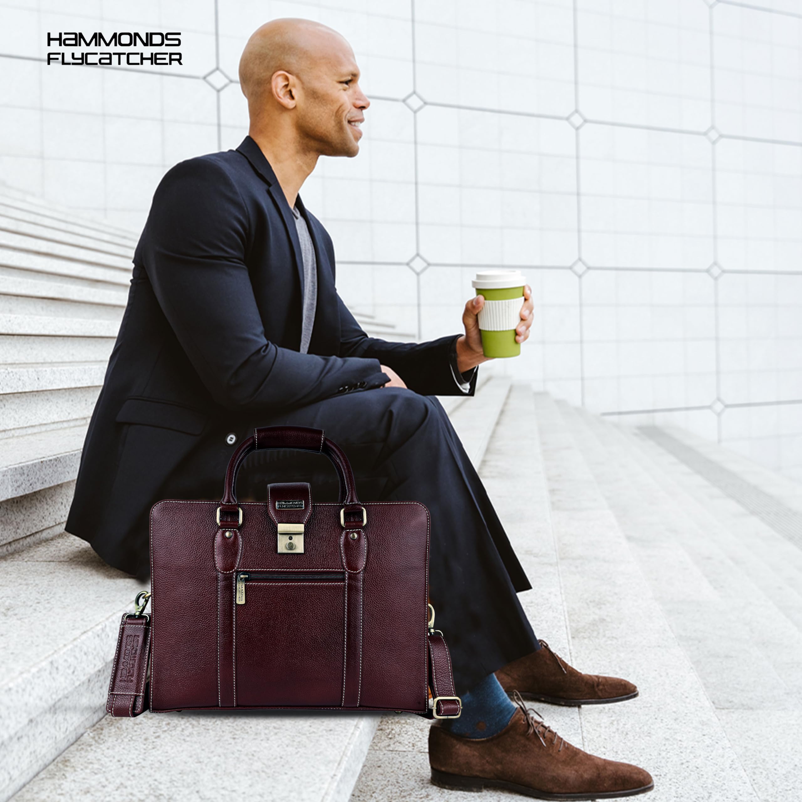 HAMMONDS FLYCATCHER Bolso bandolera para portátil para hombre, color marrón, Brown