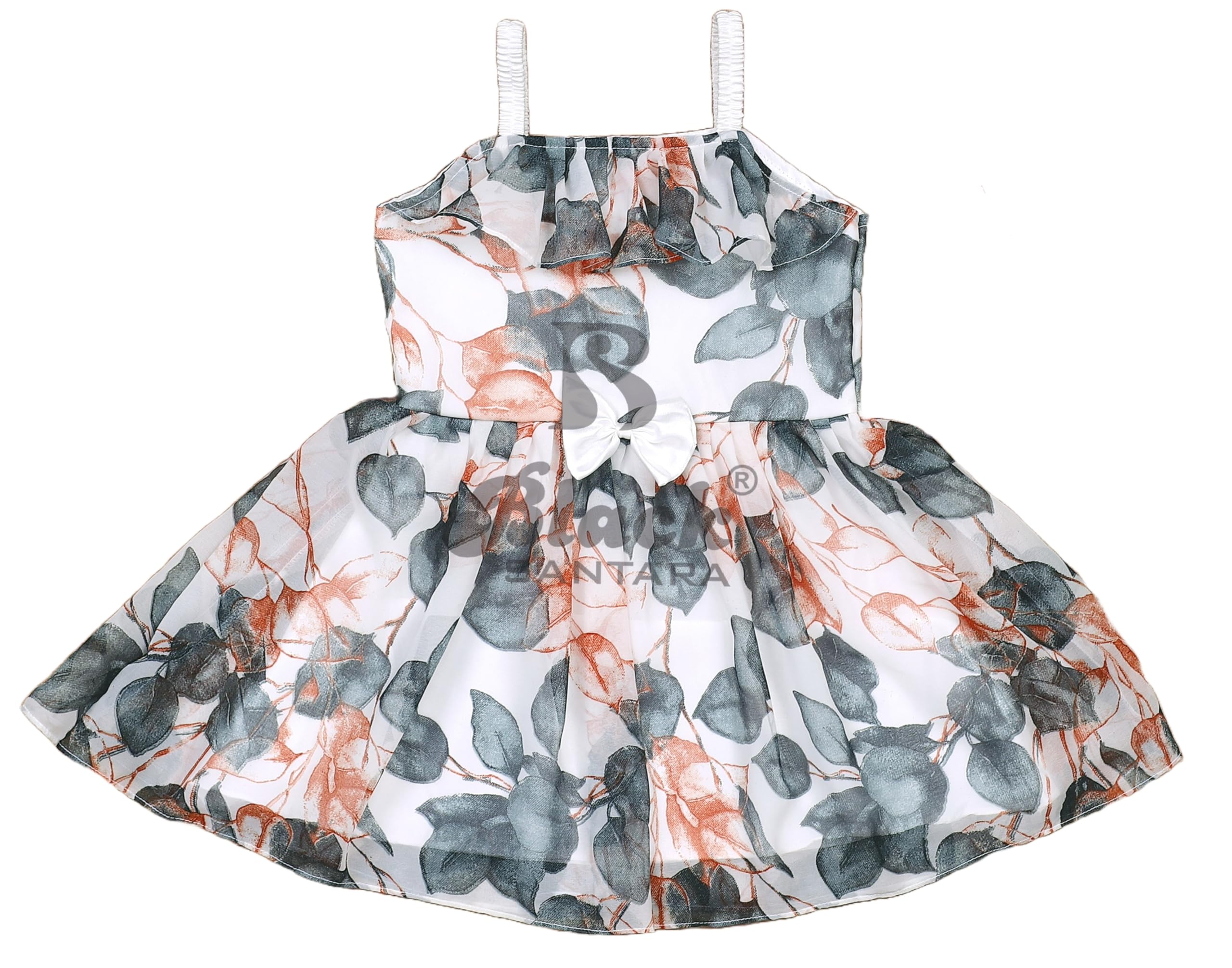 Viva Enterprise Baby Girls Floral Printed Dresses and Frocks (2-3 Years, White)