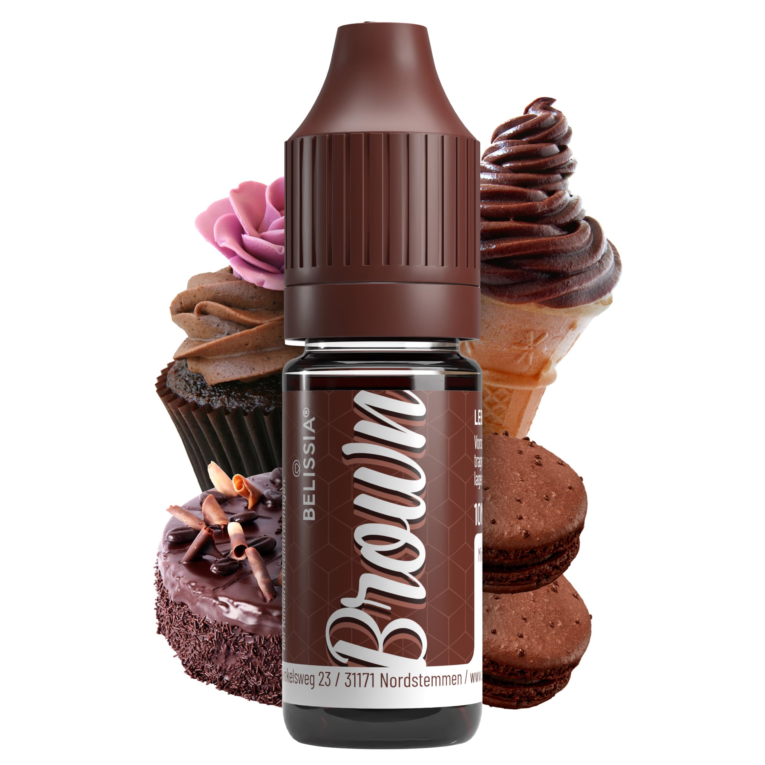 Belissia food colouring brown - 10ml liquid & highly concentrated - food-safe food colouring for baking, cooking, fondant & DIY - vegan, strong colouring, neutral taste