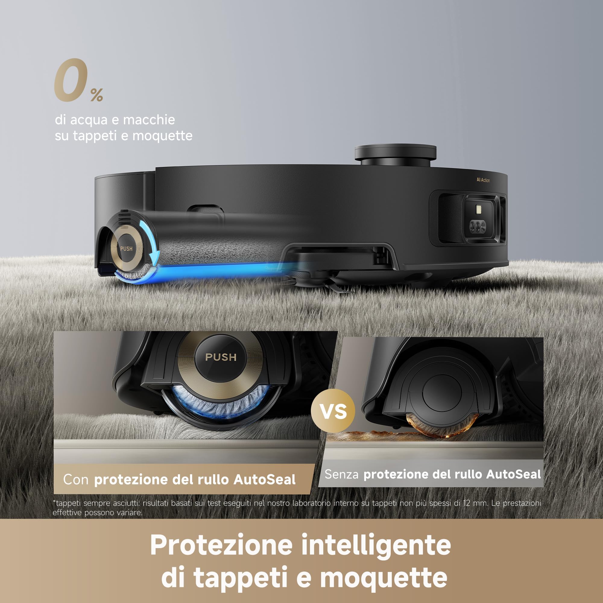 DREAME Aqua10 Roller Robot aspirapolvere con lavaggio AquaRoll, protezione del rullo per la cura di tappeti e moquette, superamento degli ostacoli di 6 cm, auto-svuotamento, aspirazione da 30.000 Pa