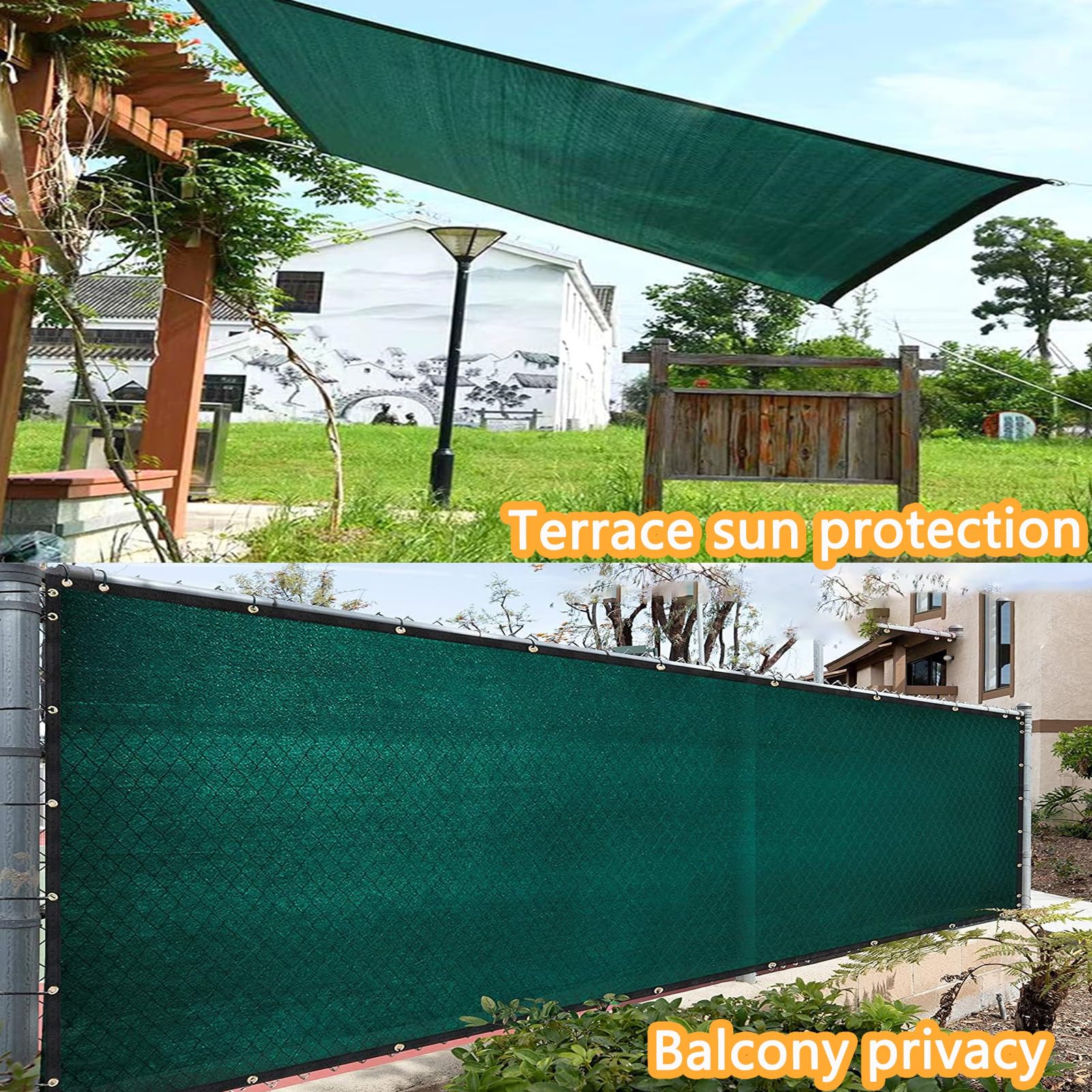 Verde Oscuro Malla de Sombra para Terraza,1.5mx9m Red Sombra con Ojetes 90% Protección UV, Tela de Sombreado para Jardín, Piscina y Mascotas, 180GSM Malla Ocultacion Balcón