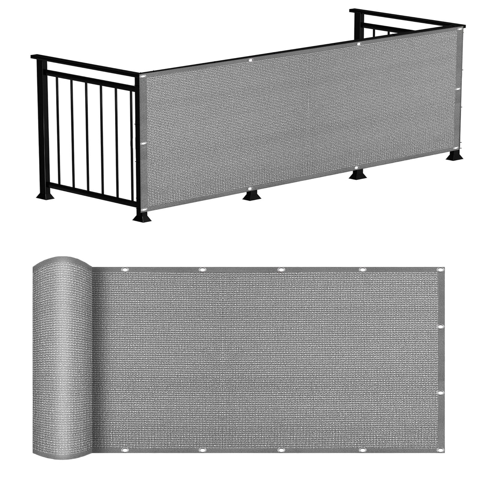 Cache brise balcon contre le vent et les regards indiscrets toile grise 100x250 cm