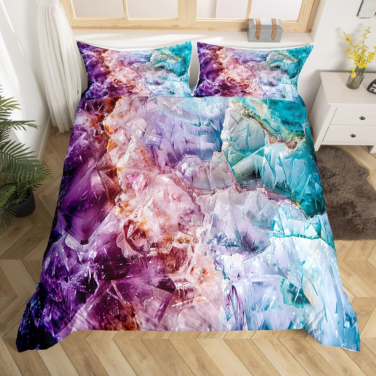 Beagle Dog Bedding Set Cute Puppies Paw Print Duvet Cover Kids Teens Cartoon Pets Comforter Cover White Brown Bedspread Cover Bedroom Quilt Cover 2Pcs Twin,No Comforter