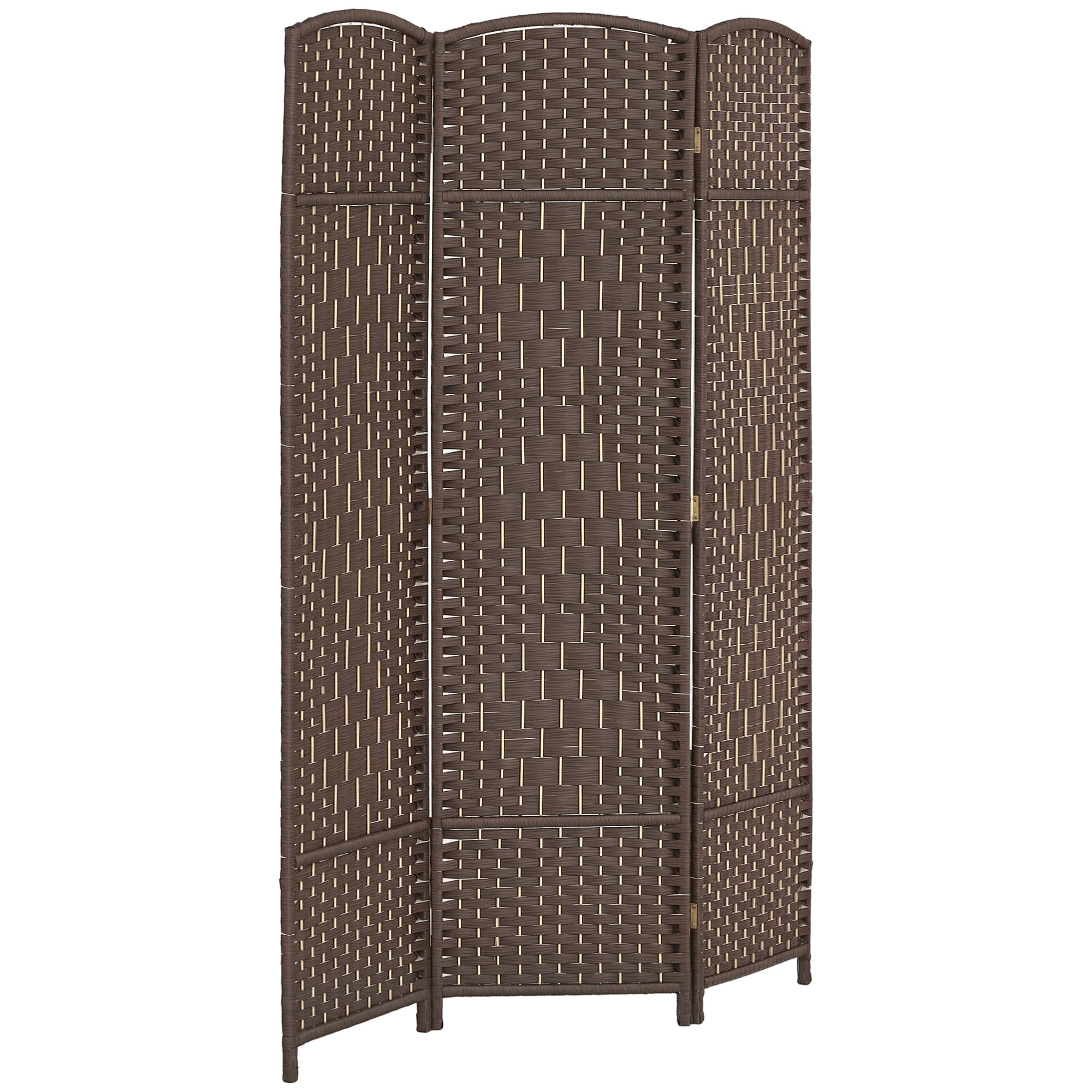 HOMCOM - Biombo Interior de Madera, 3 Paneles, 135 x 180 cm, Separador de habitación Plegable, para Sala de Estar, Dormitorio, casa, marrón