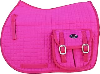 Horse English Quilted Fleece Padded Dressage Saddle Pad with Pockets 72121-124