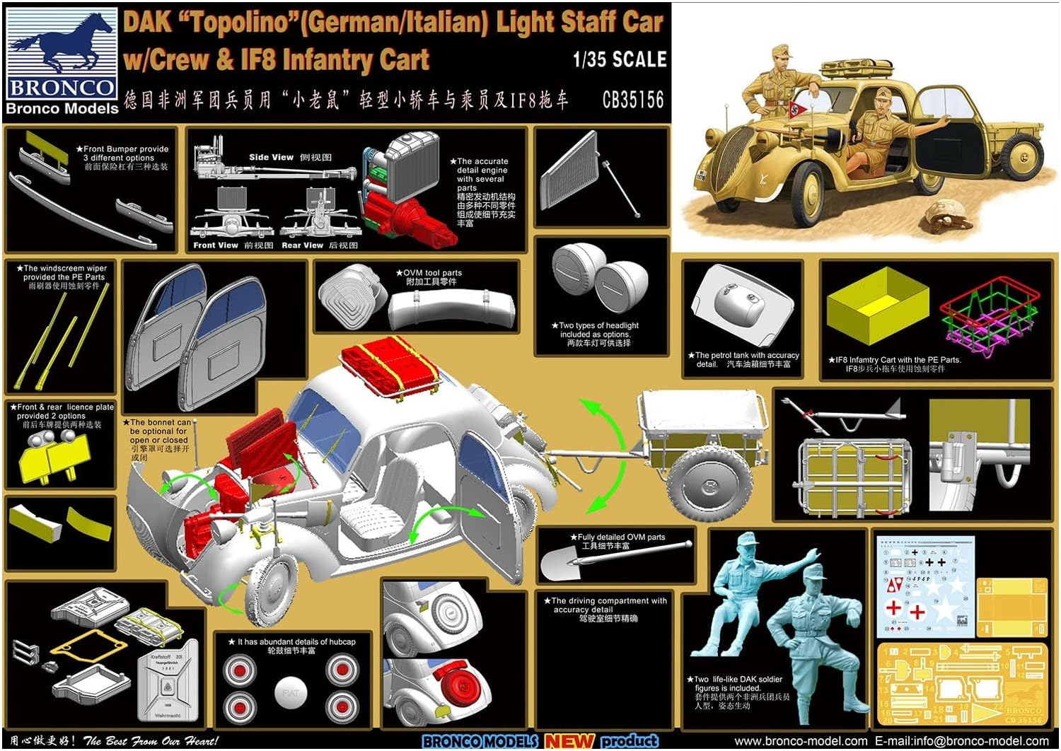 Amazon | ブロンコモデル 1/35 ドイツ・北アフリカ フィアット 500