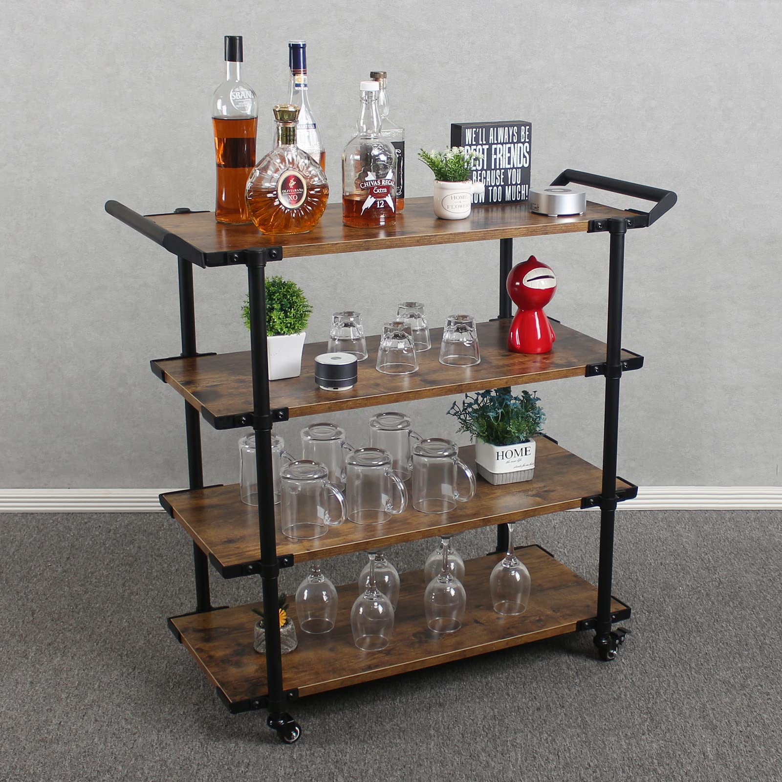 Buy MkGooLif Bar Carts, Kitchen Cart on Wheels, Kitchen Islands Carts,Bar Serving Cart,Coffee