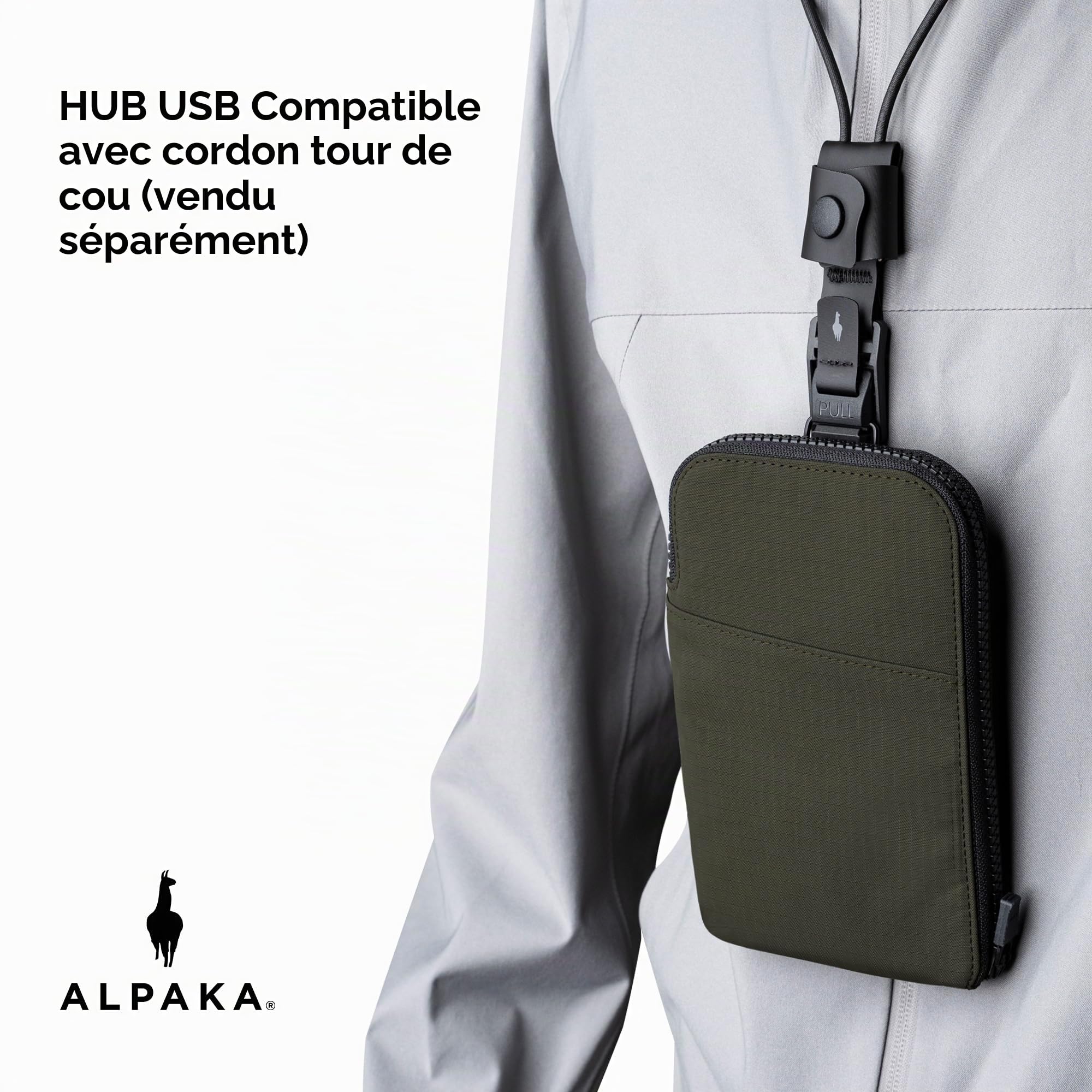 ALPAKA Zip Travel Wallet, Portefeuille de Voyage avec Porte Passeport RFID, Portefeuille Homme avec 2 Emplacements pour Cartes, avec YKK Fermetures Éclair, Compatible avec Système HUB