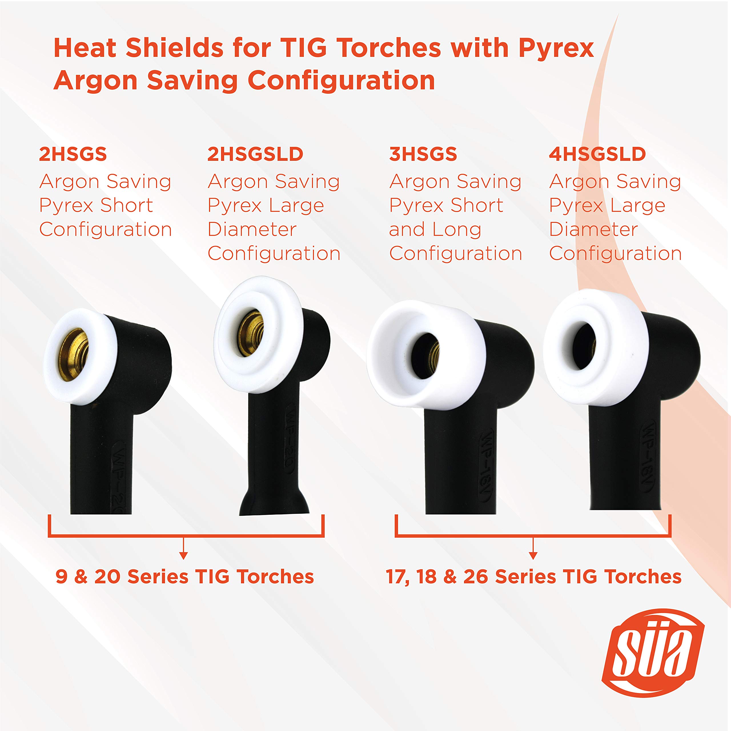 SÜA - Heat Shield for 17, 18 & 26 Series TIG Torches with Fused Quartz Argon-Saving Configuration - (5-PACK)